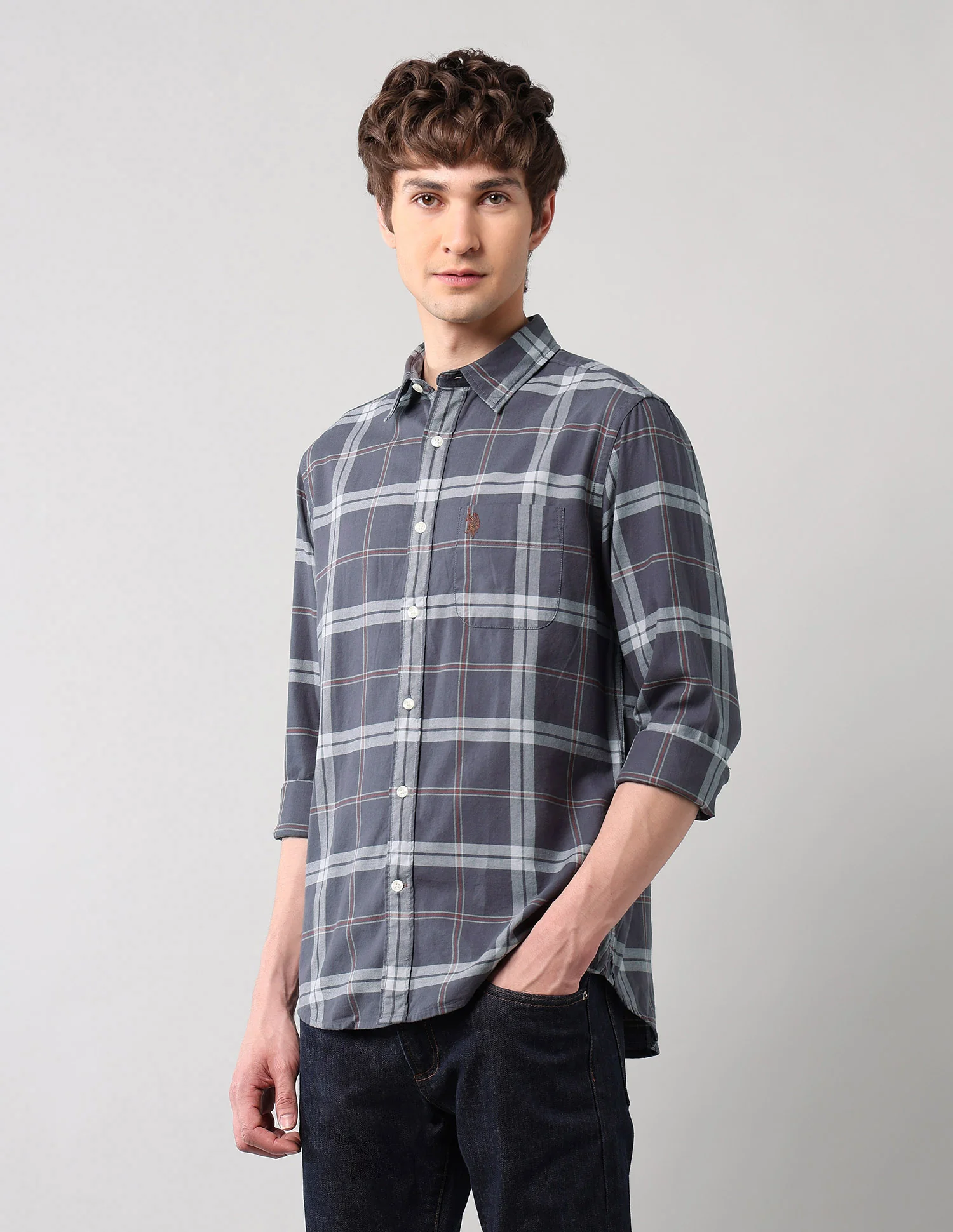 Grid Tattersall Checked Pure Cotton Shirt - Image 4