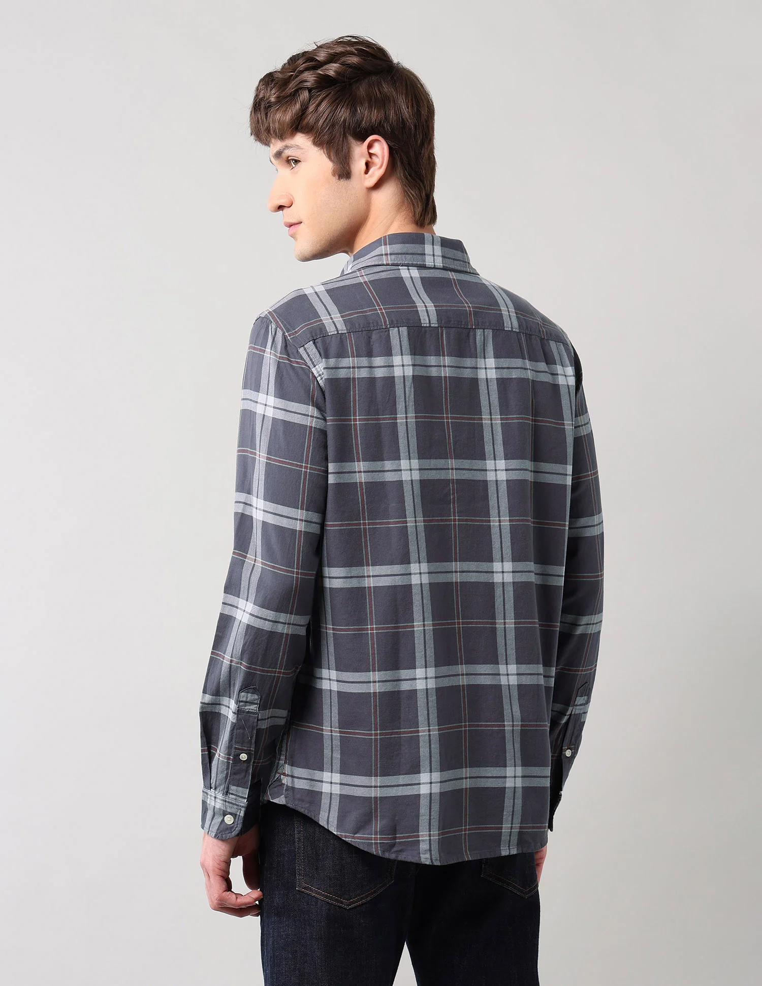 Grid Tattersall Checked Pure Cotton Shirt - Image 5