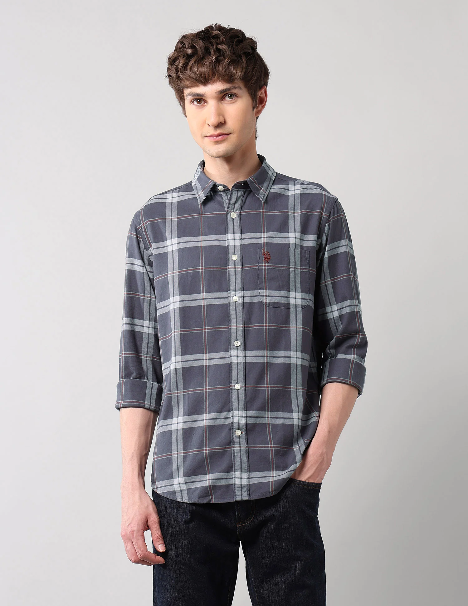 Grid Tattersall Checked Pure Cotton Shirt - Image 6