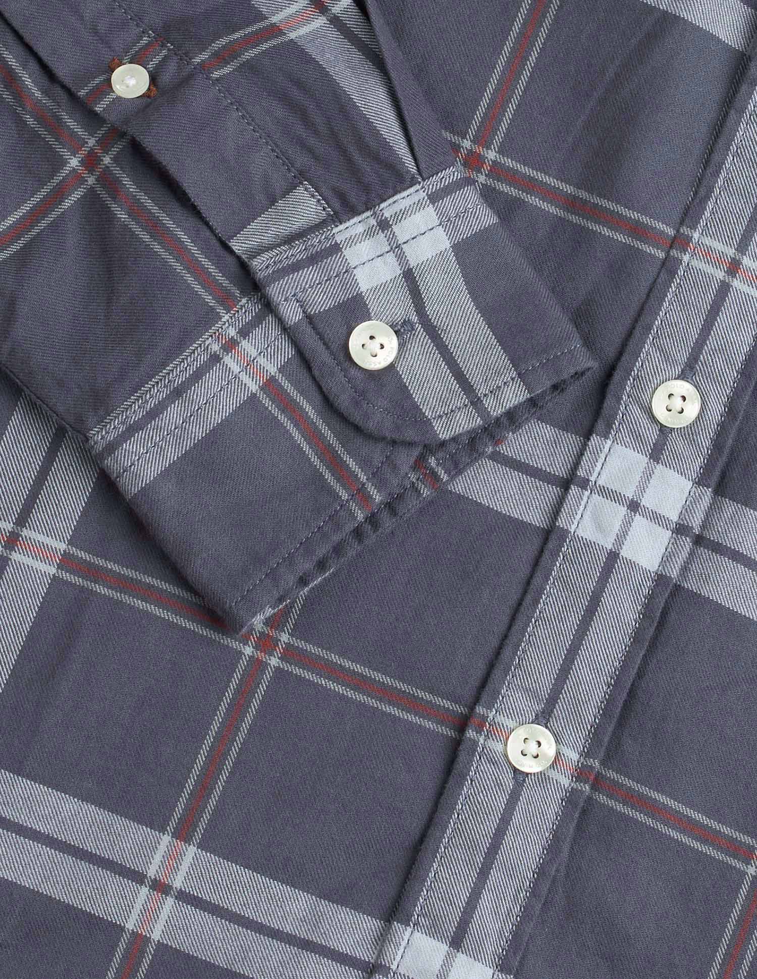 Grid Tattersall Checked Pure Cotton Shirt - Image 8