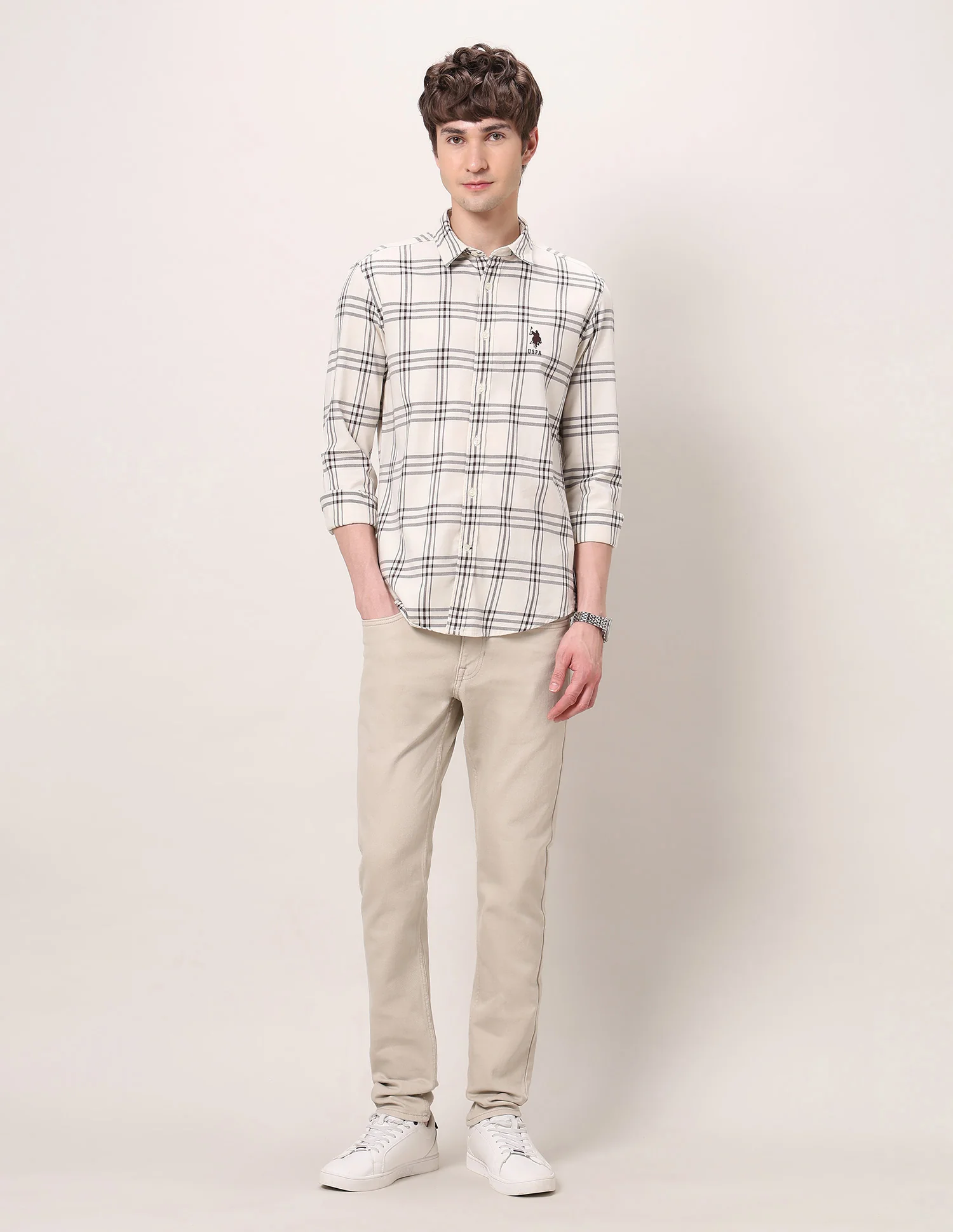 Grid Tattersall Checked Pure Cotton Shirt - Image 3