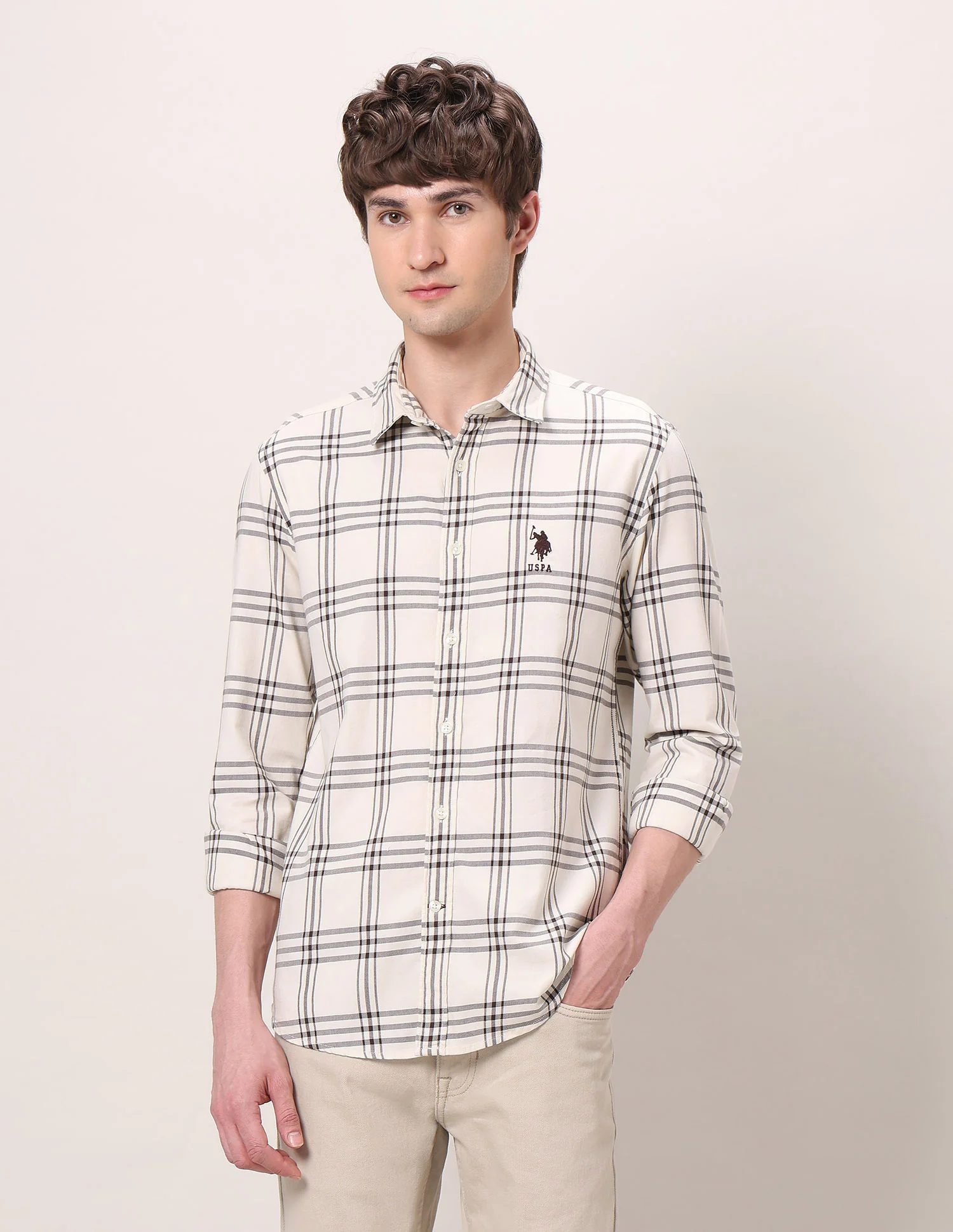 Grid Tattersall Checked Pure Cotton Shirt - Image 6
