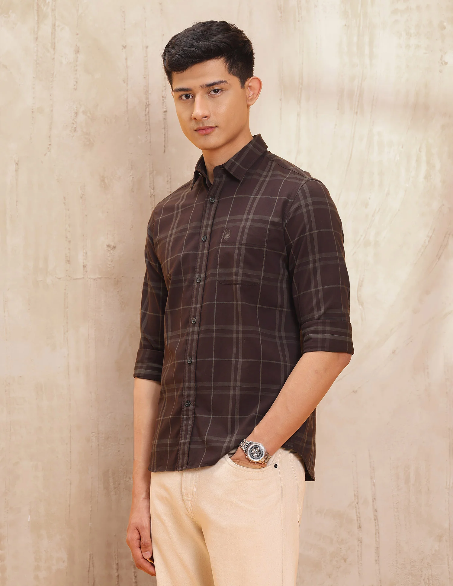 Grid Tattersall Checked Pure Cotton Shirt - Image 4