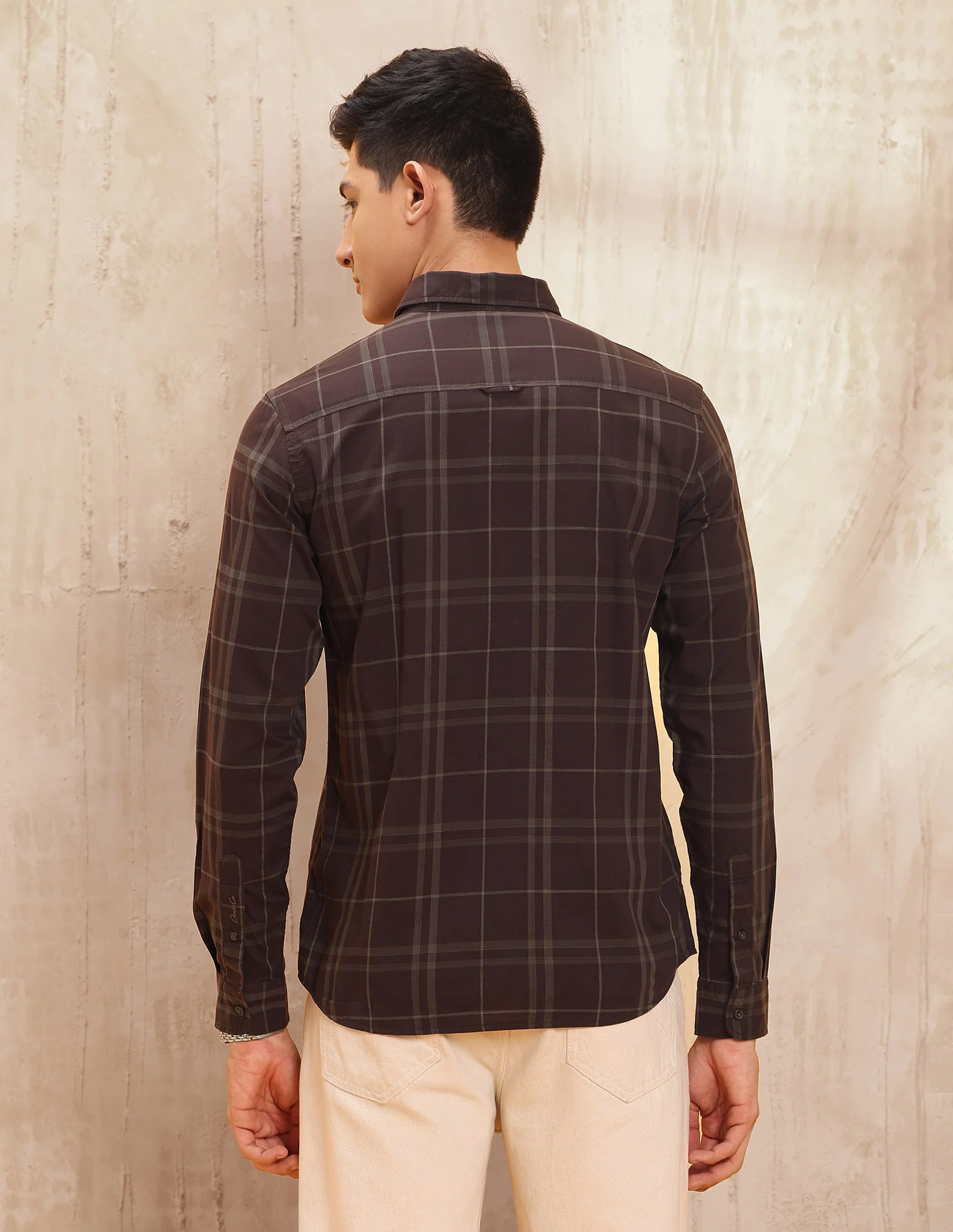 Grid Tattersall Checked Pure Cotton Shirt - Image 5