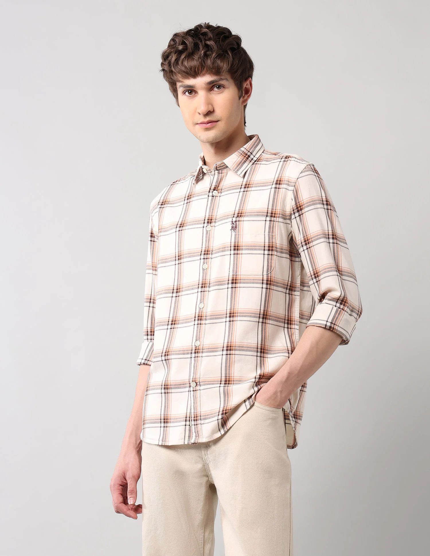 Grid Tattersall Checked Pure Cotton Shirt - Image 4