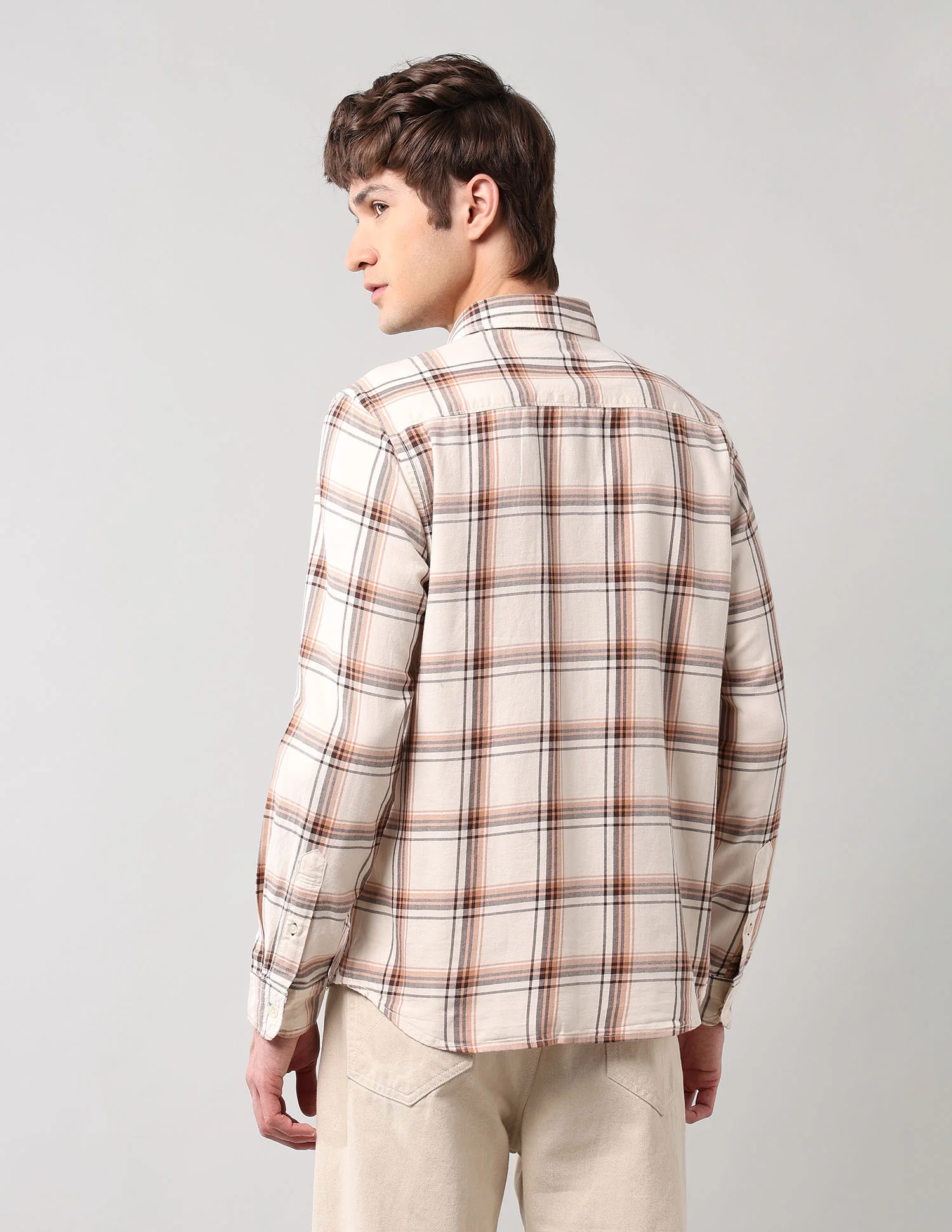Grid Tattersall Checked Pure Cotton Shirt - Image 5