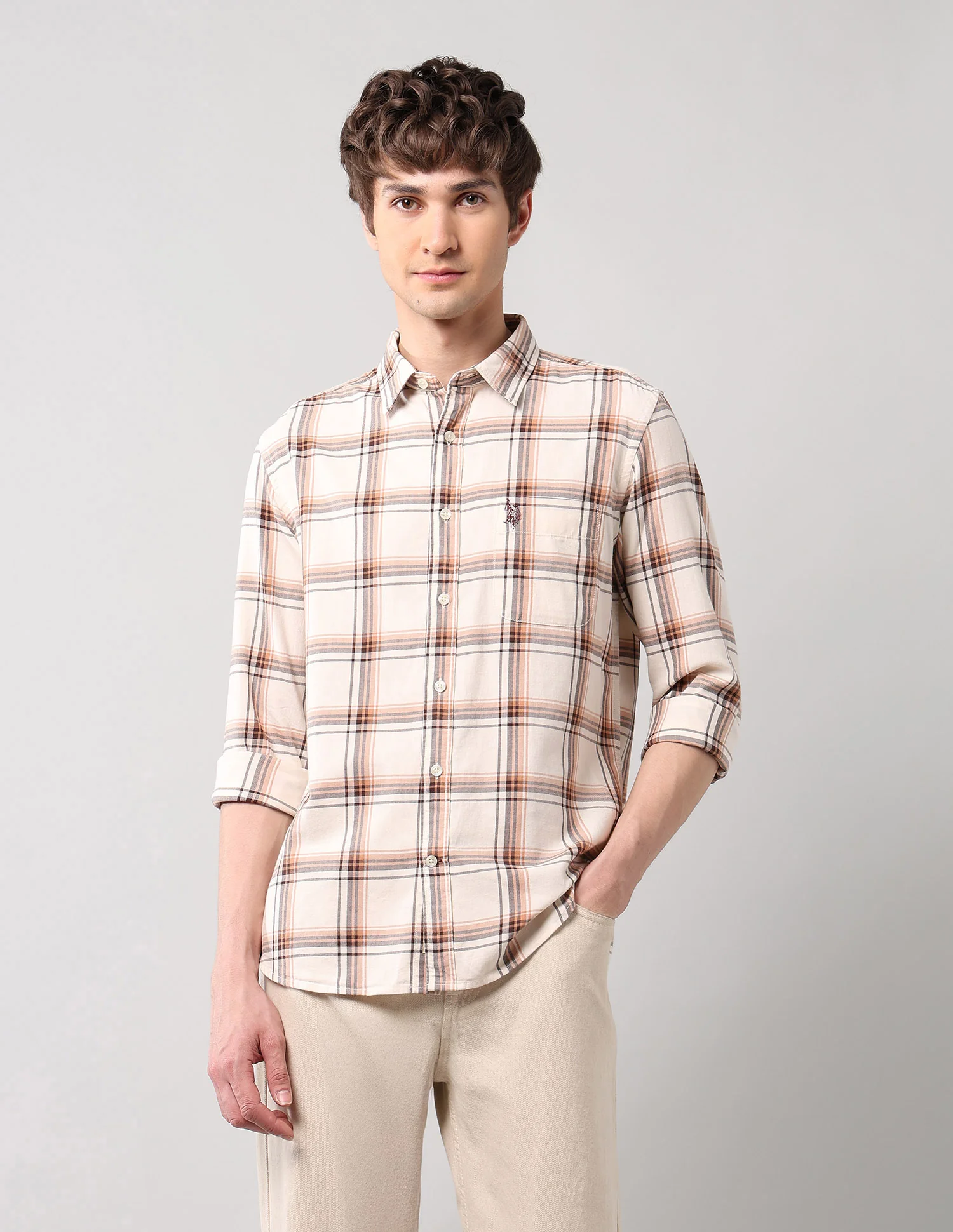 Grid Tattersall Checked Pure Cotton Shirt - Image 6