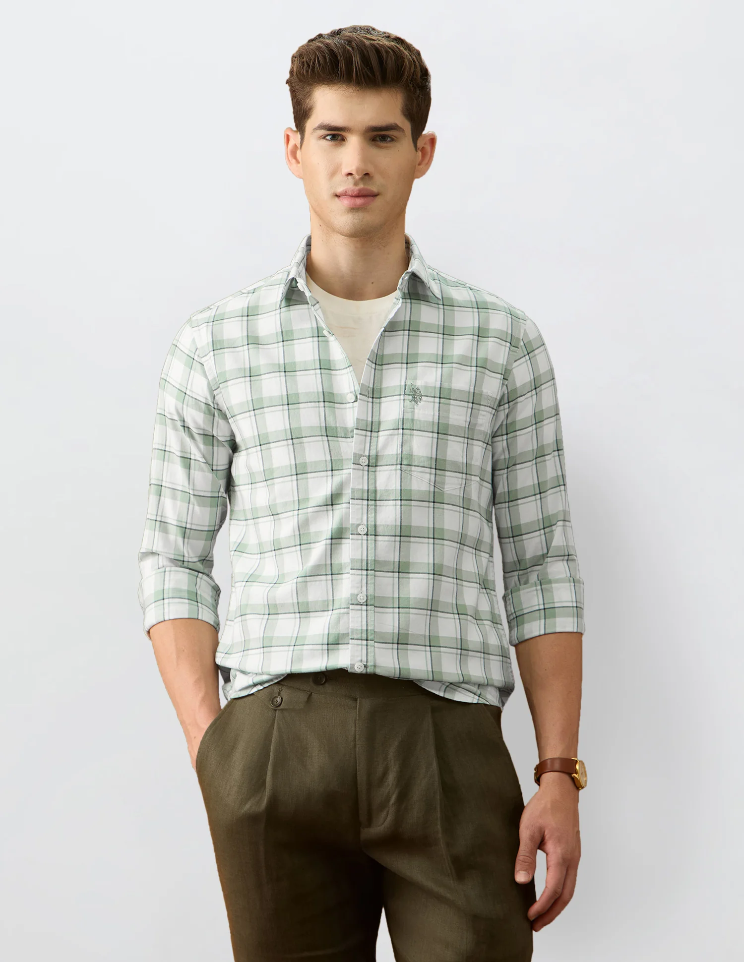 Grid Tattersall Checked Regular Fit Shirt