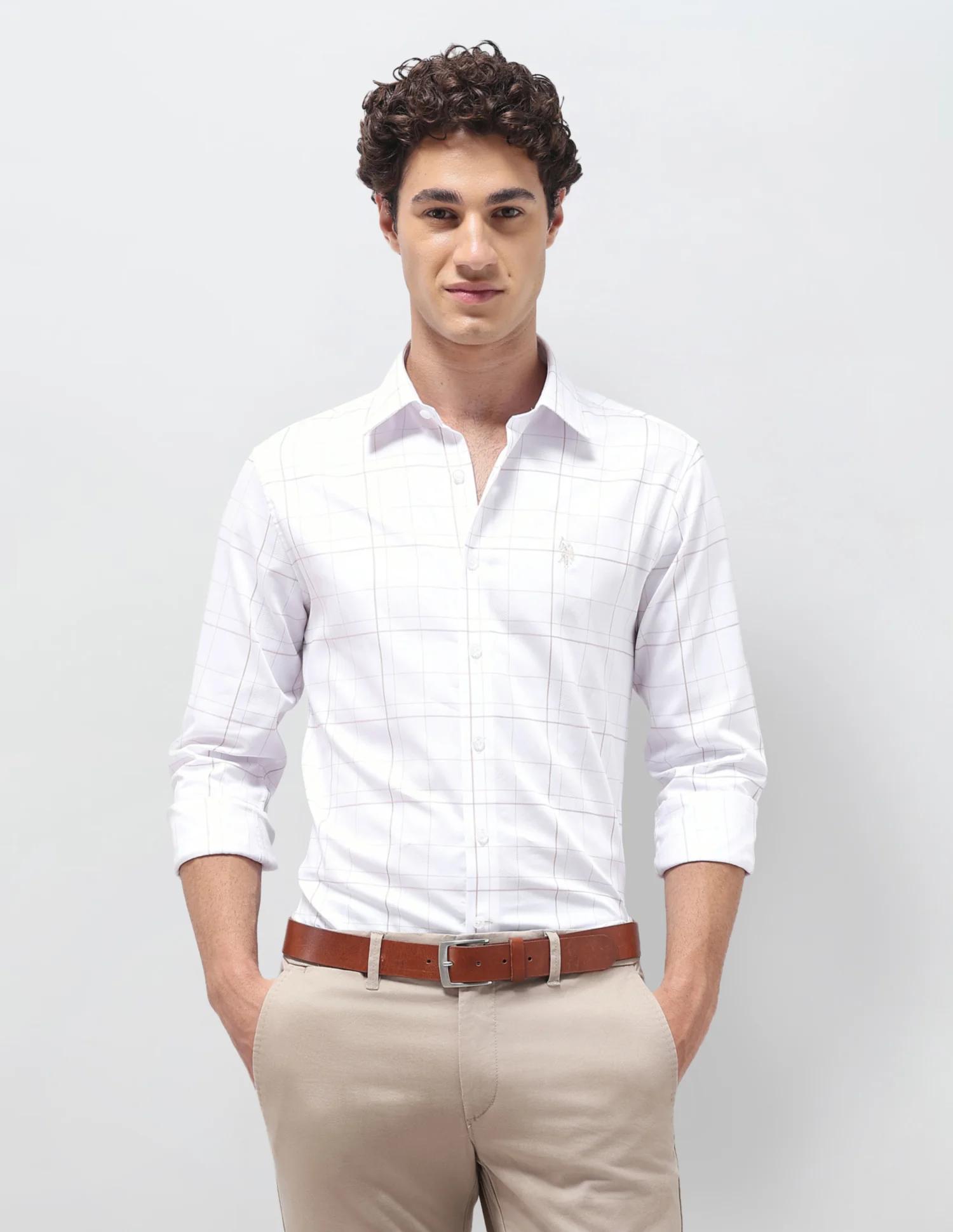 Grid Tattersall Checked Satin Shirt