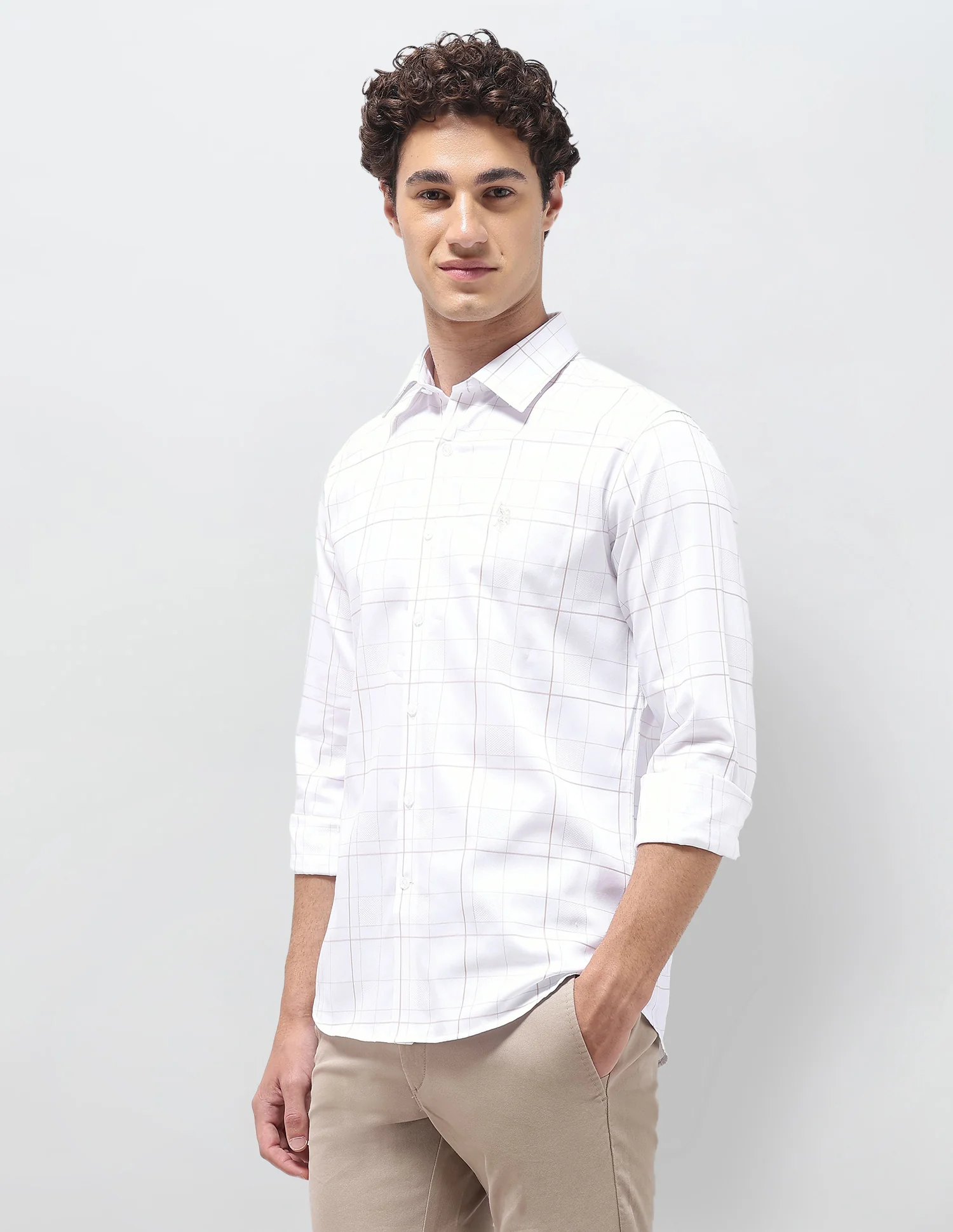 Grid Tattersall Checked Satin Shirt - Image 4