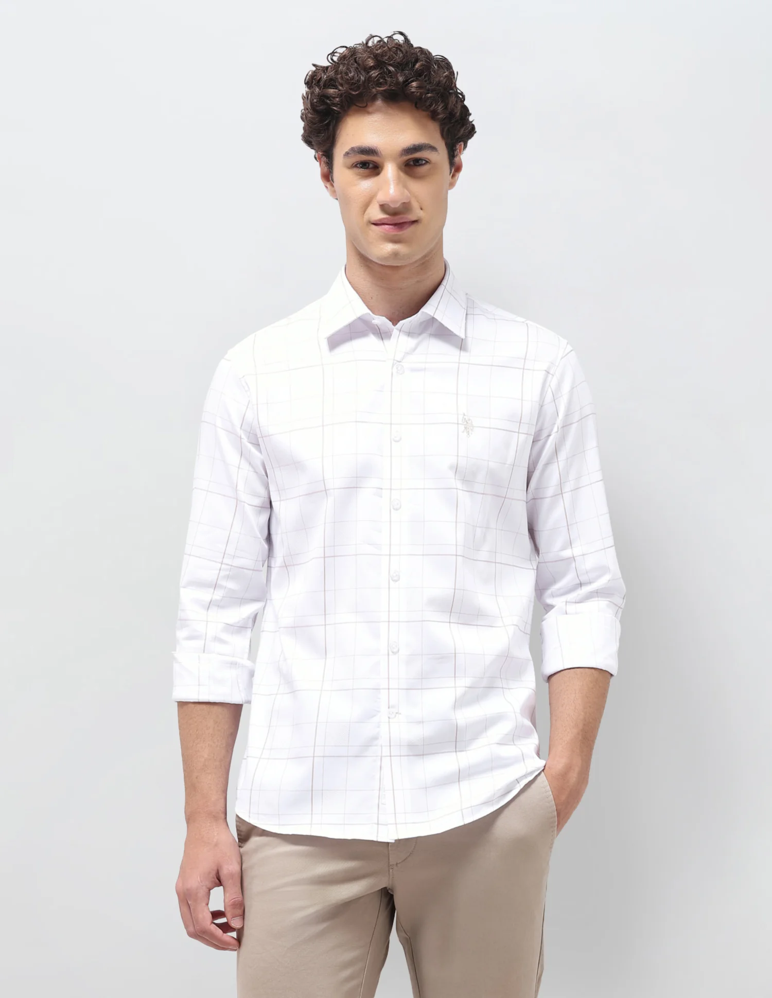 Grid Tattersall Checked Satin Shirt - Image 6