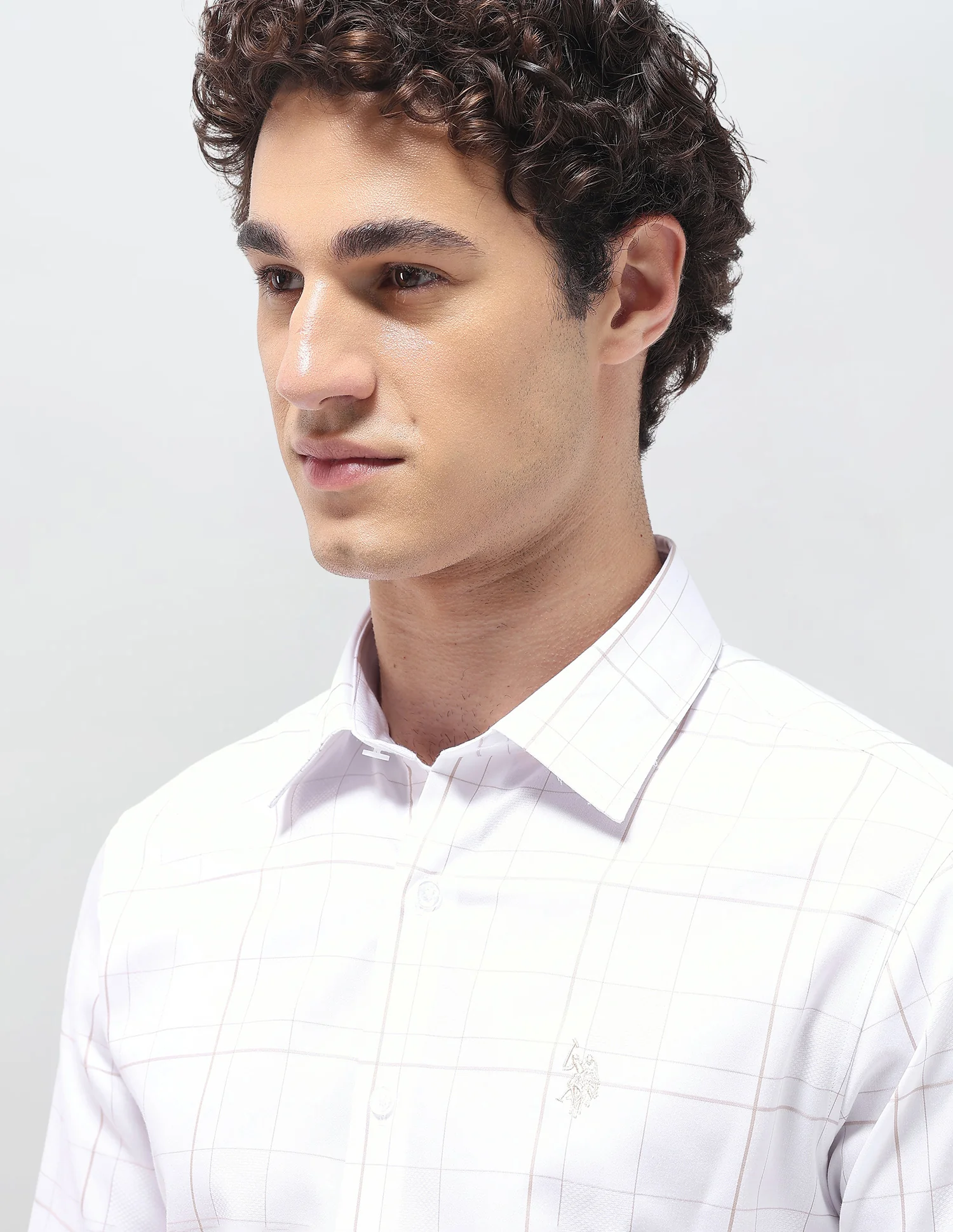 Grid Tattersall Checked Satin Shirt - Image 7