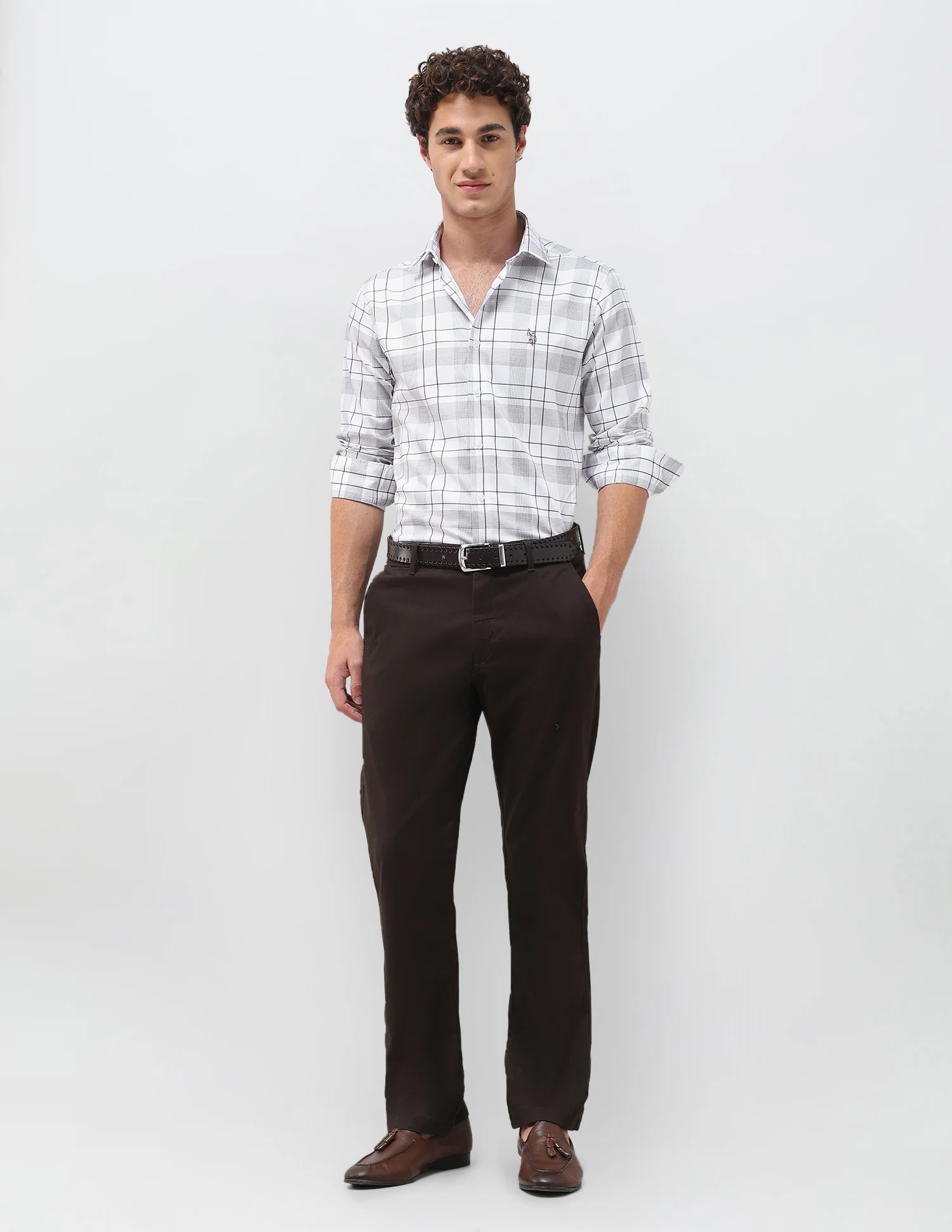 Grid Tattersall Checked Satin Shirt - Image 3