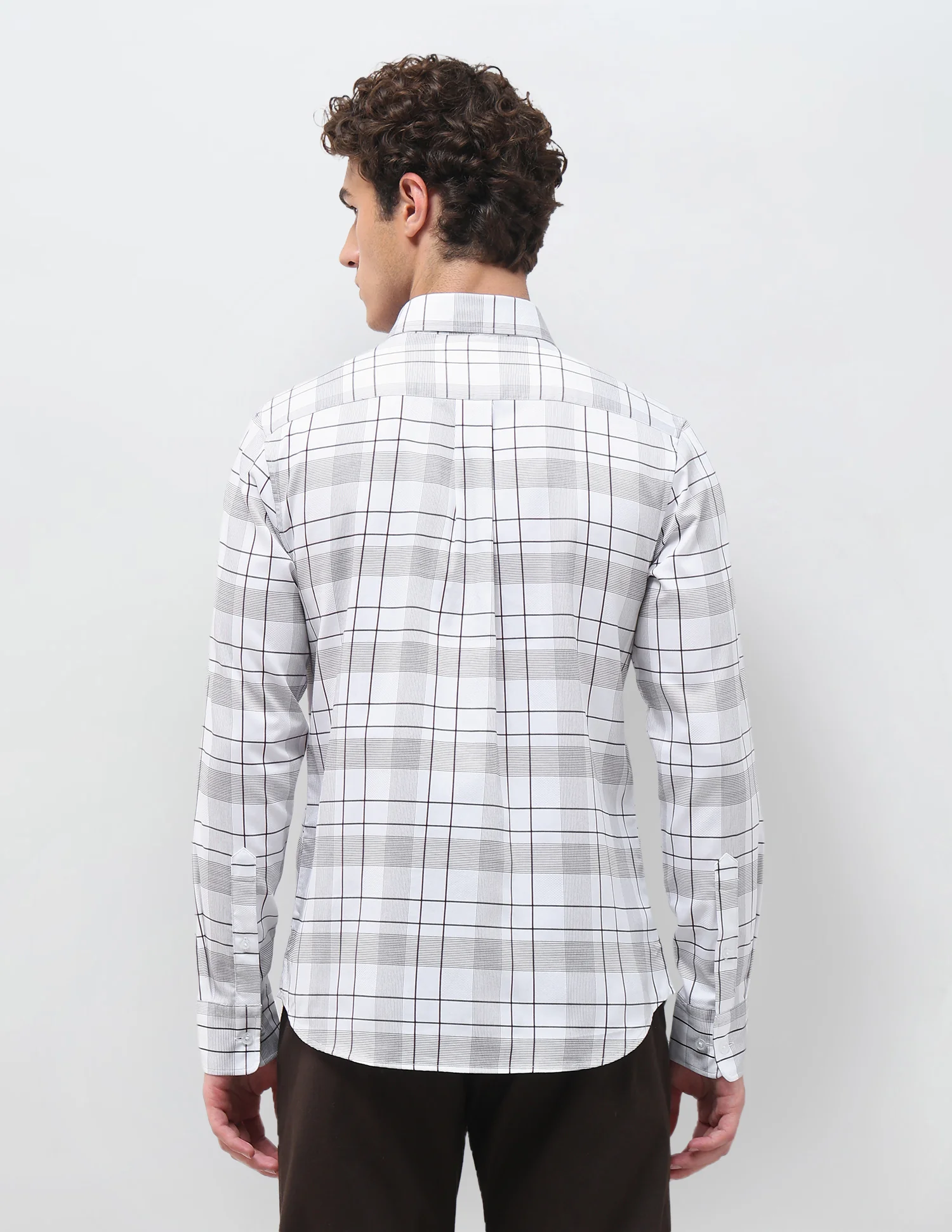 Grid Tattersall Checked Satin Shirt - Image 5