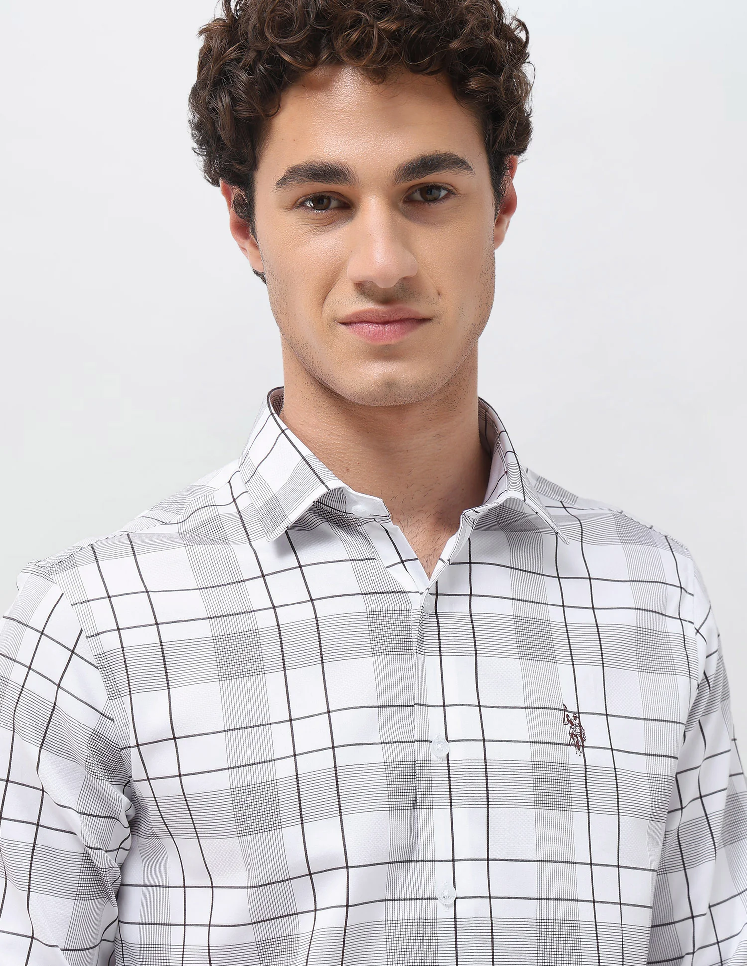 Grid Tattersall Checked Satin Shirt - Image 7
