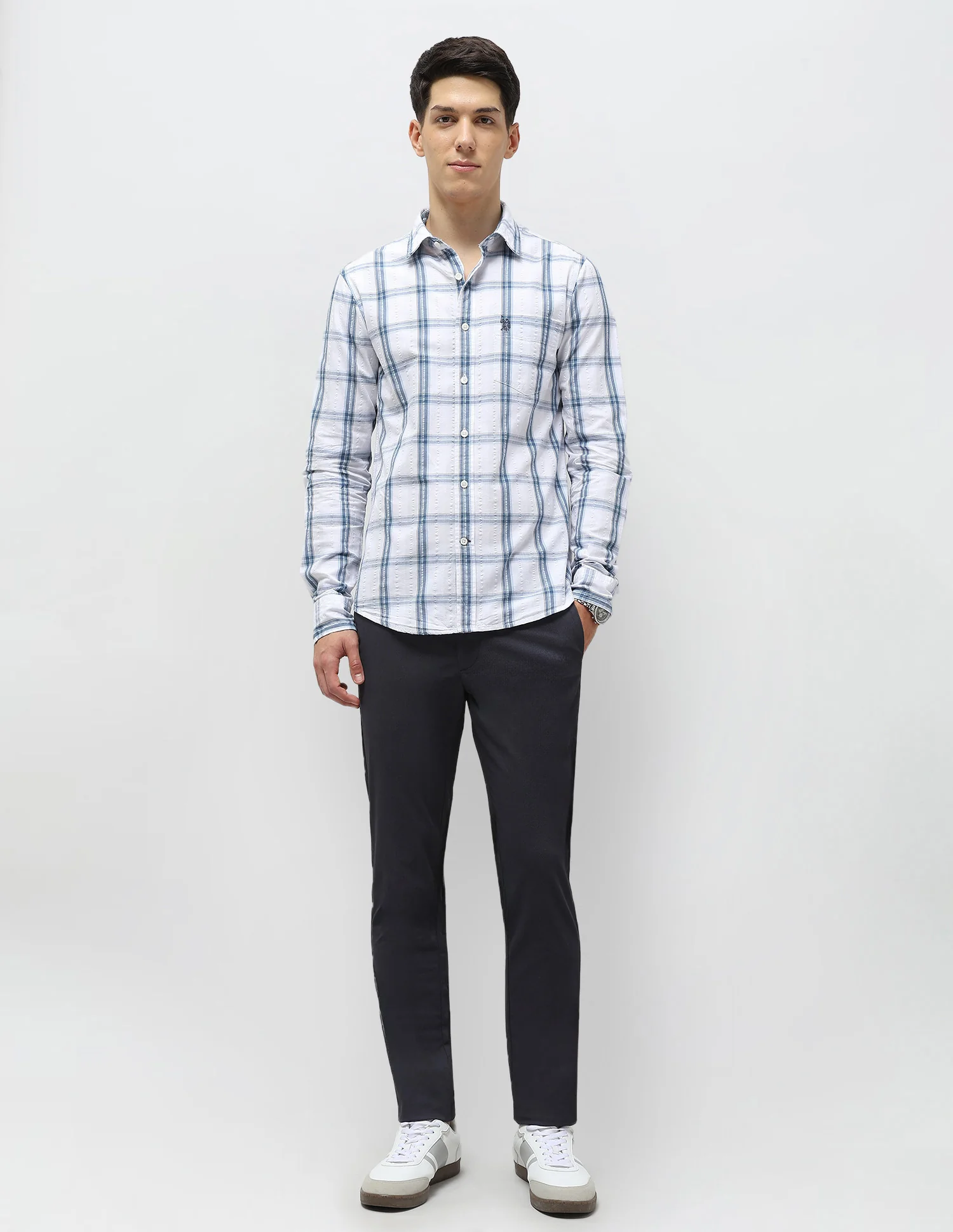 Grid Tattersall Checked Seersucker Shirt - Image 3