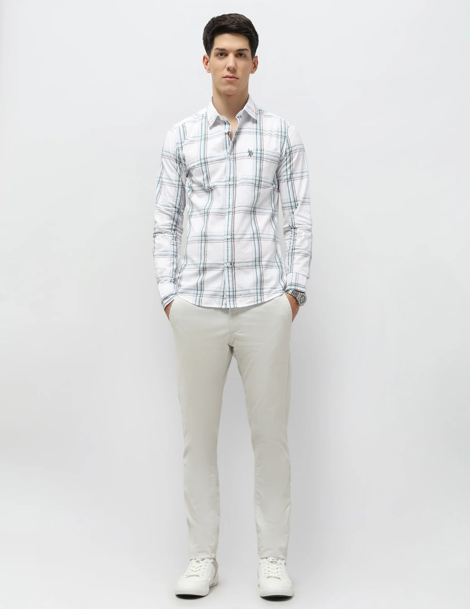 Grid Tattersall Checked Seersucker Shirt - Image 3