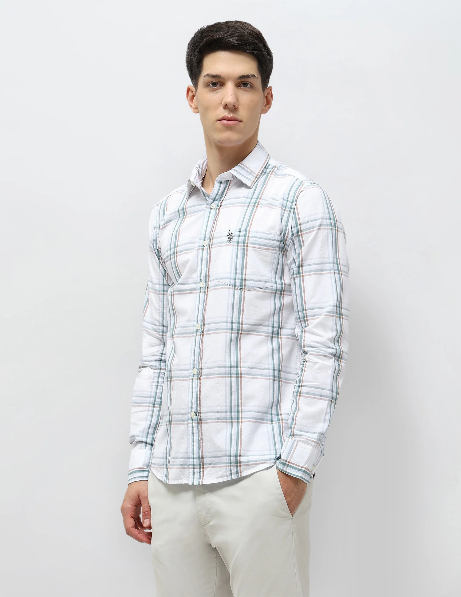 Grid Tattersall Checked Seersucker Shirt - Image 4