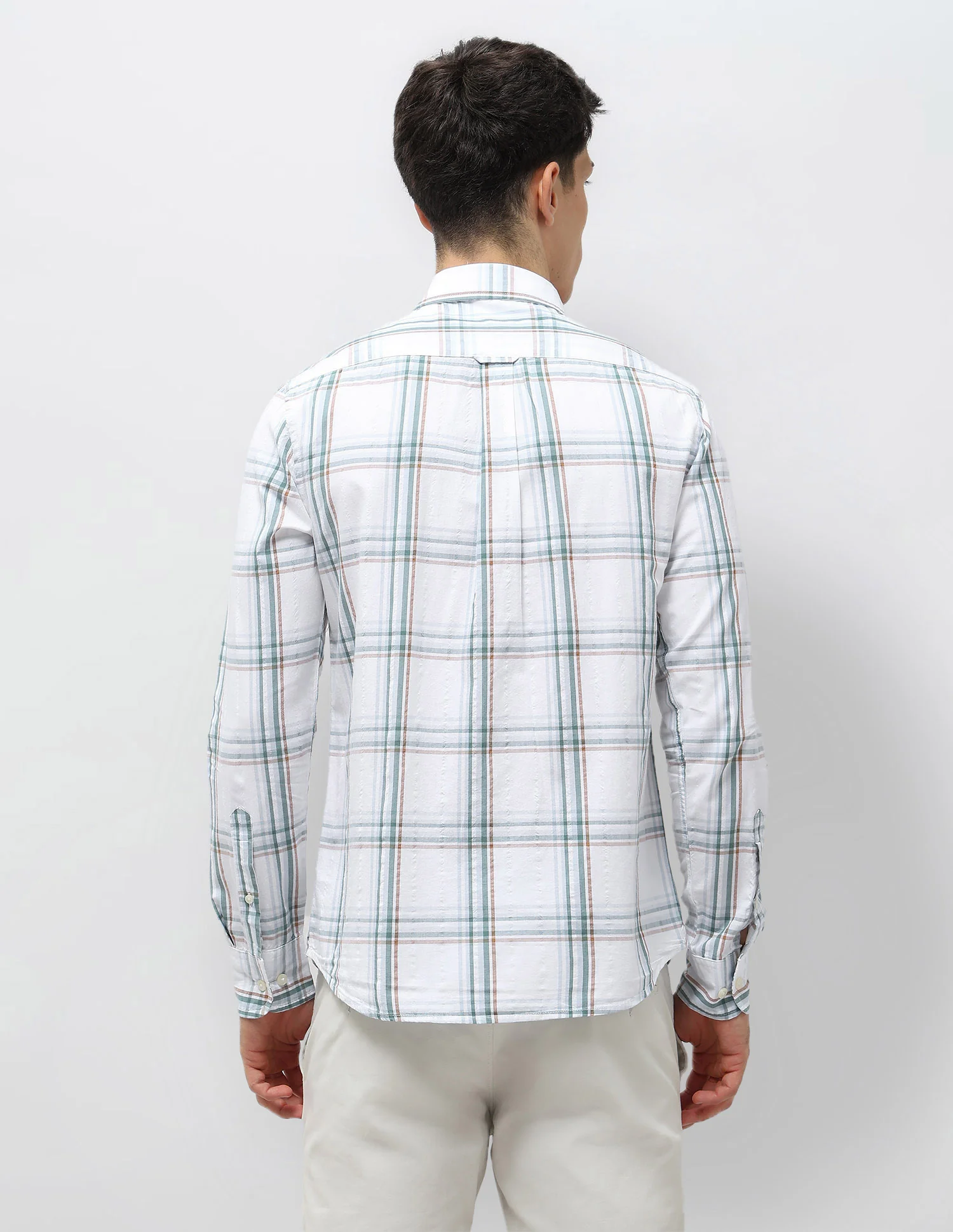 Grid Tattersall Checked Seersucker Shirt - Image 5
