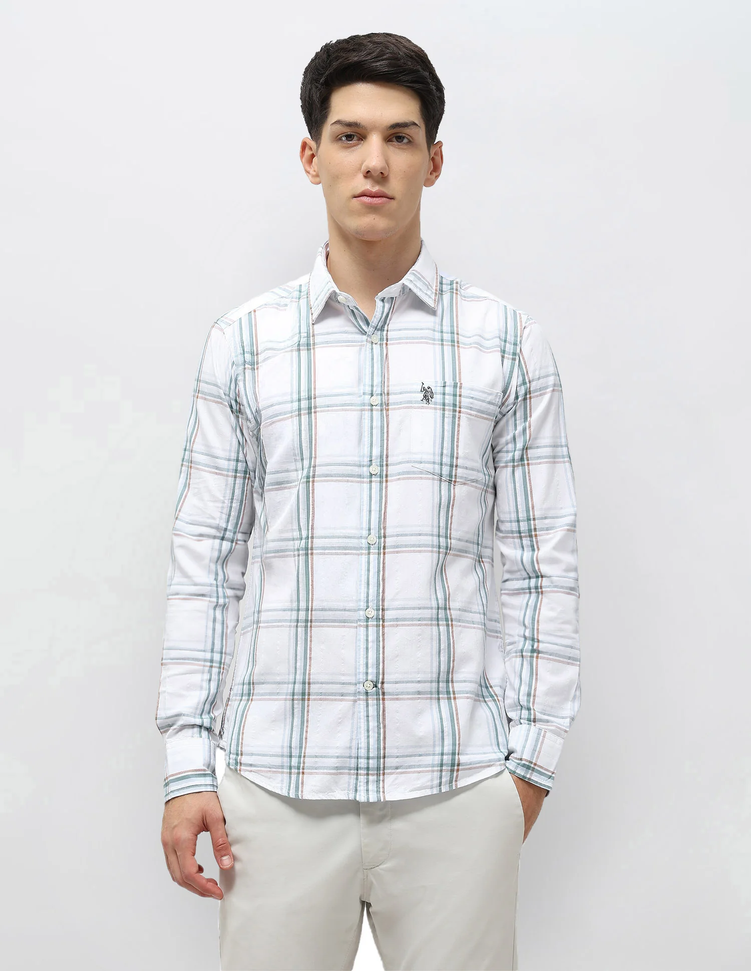 Grid Tattersall Checked Seersucker Shirt - Image 6