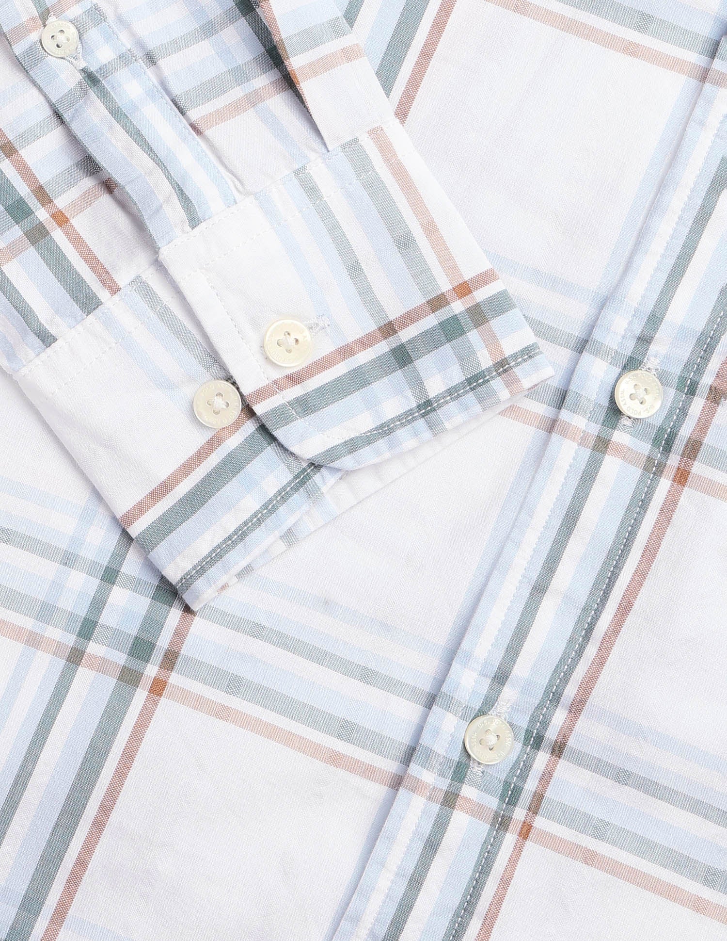 Grid Tattersall Checked Seersucker Shirt - Image 8