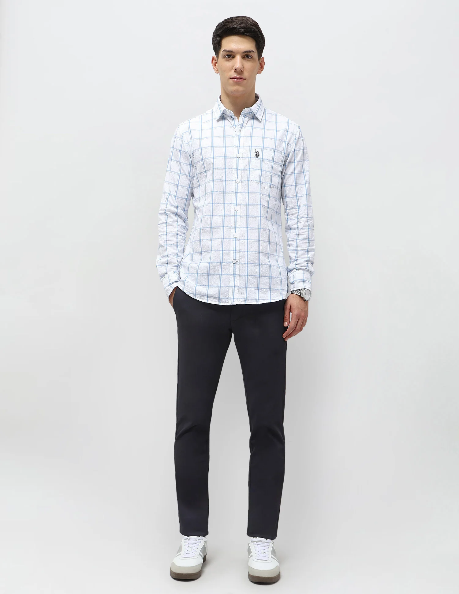 Grid Tattersall Checked Seersucker Shirt - Image 3