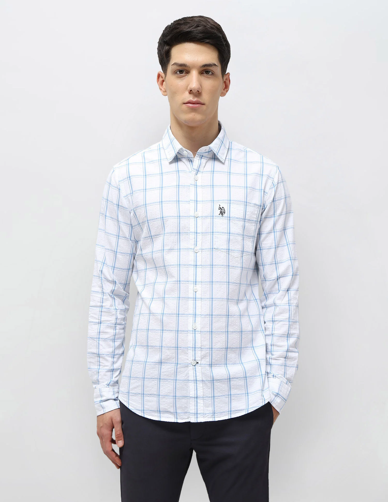 Grid Tattersall Checked Seersucker Shirt - Image 6
