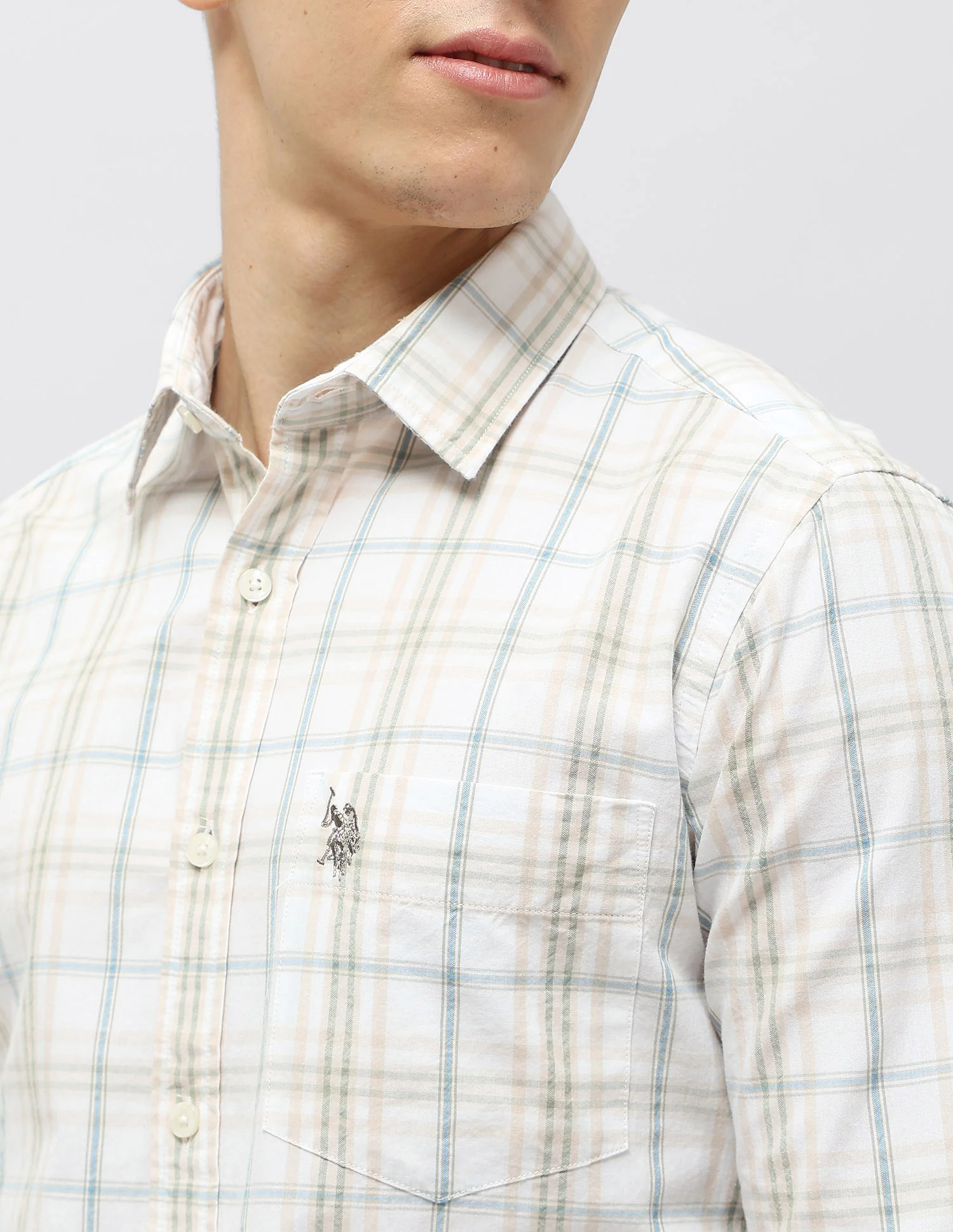 Grid Tattersall Checked Seersucker Shirt - Image 7