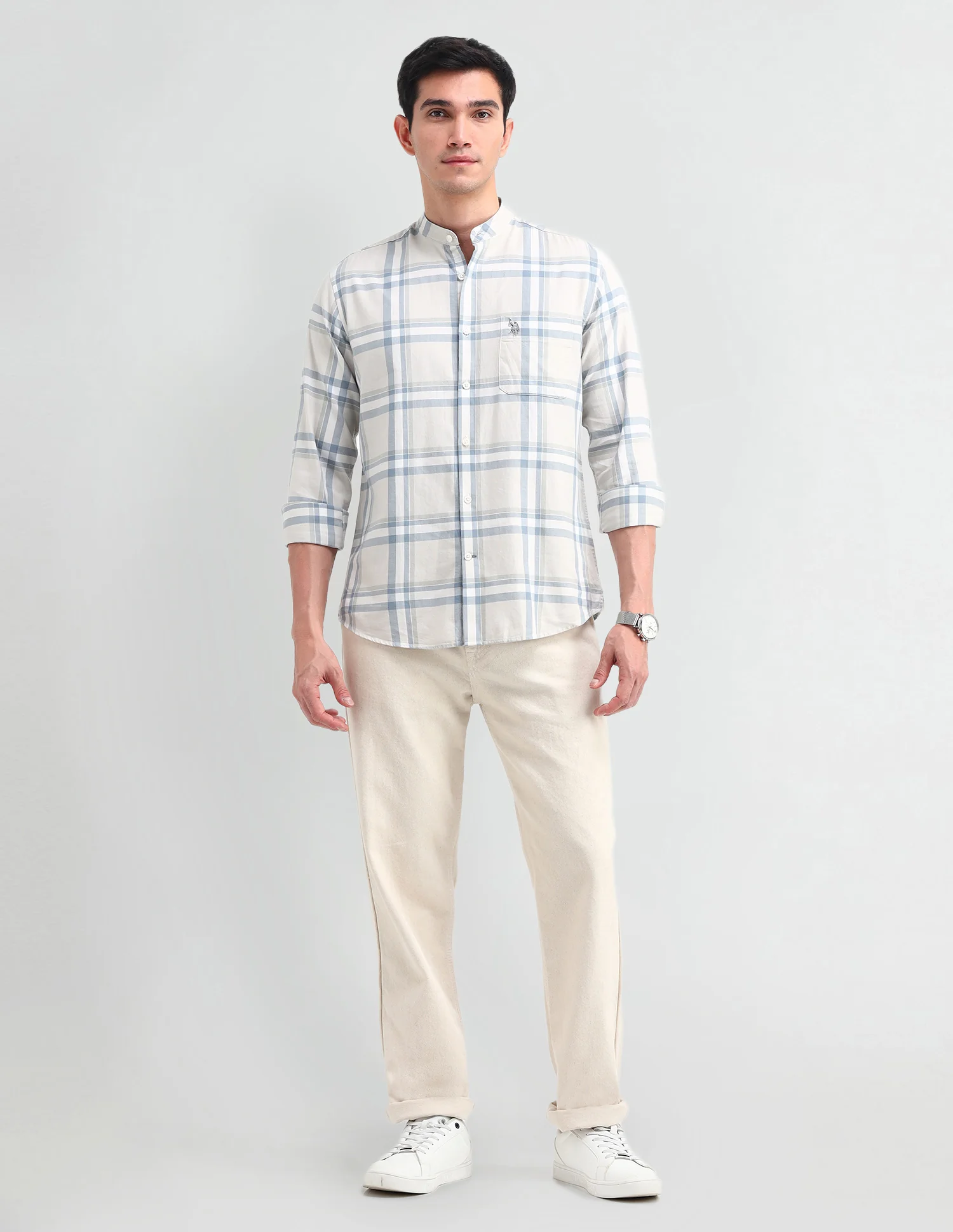 Grid Tattersall Checked Slim Fit Shirt - Image 3