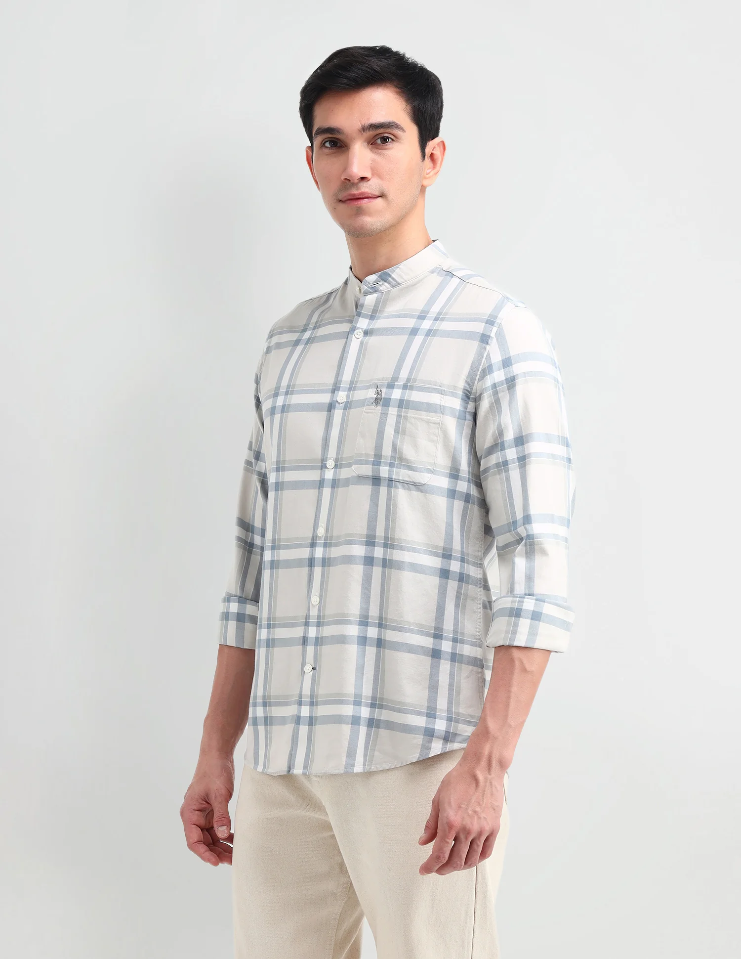 Grid Tattersall Checked Slim Fit Shirt - Image 4