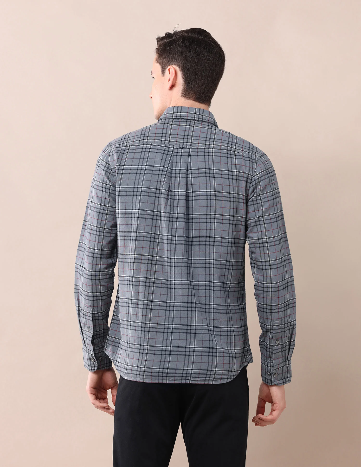Grid Tattersall Checked Tailored Fit Oxford Shirt - Image 5