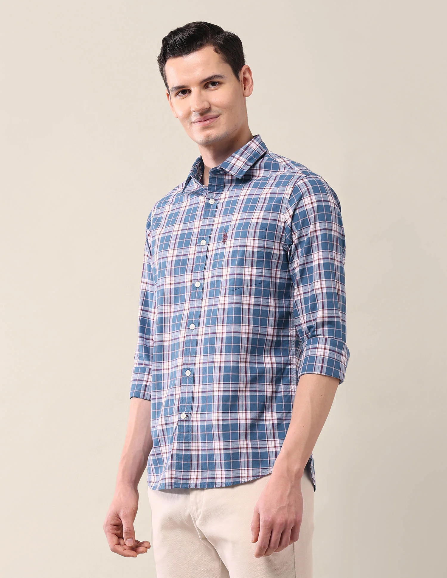 Grid Tattersall Checked Tailored Fit Shirt - Image 4