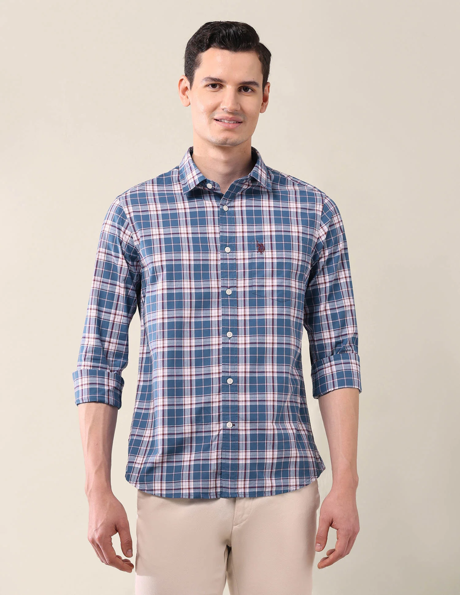 Grid Tattersall Checked Tailored Fit Shirt - Image 6