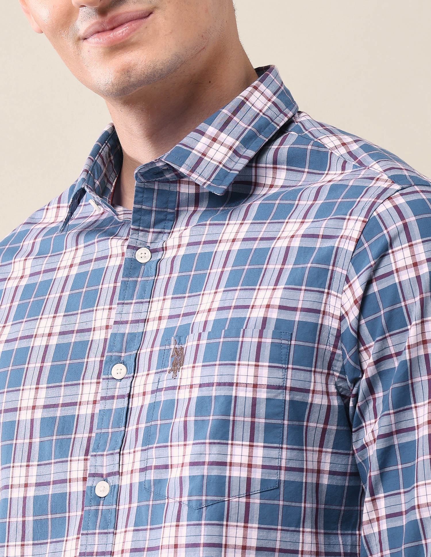 Grid Tattersall Checked Tailored Fit Shirt - Image 7