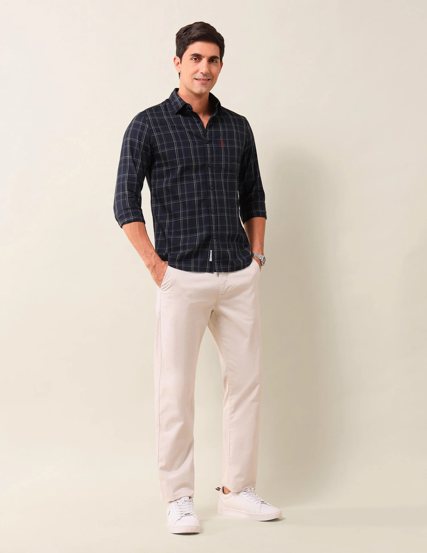 Grid Tattersall Checked Tailored Fit Shirt - Image 3