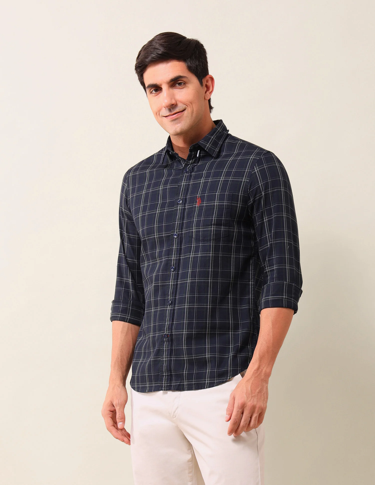 Grid Tattersall Checked Tailored Fit Shirt - Image 4