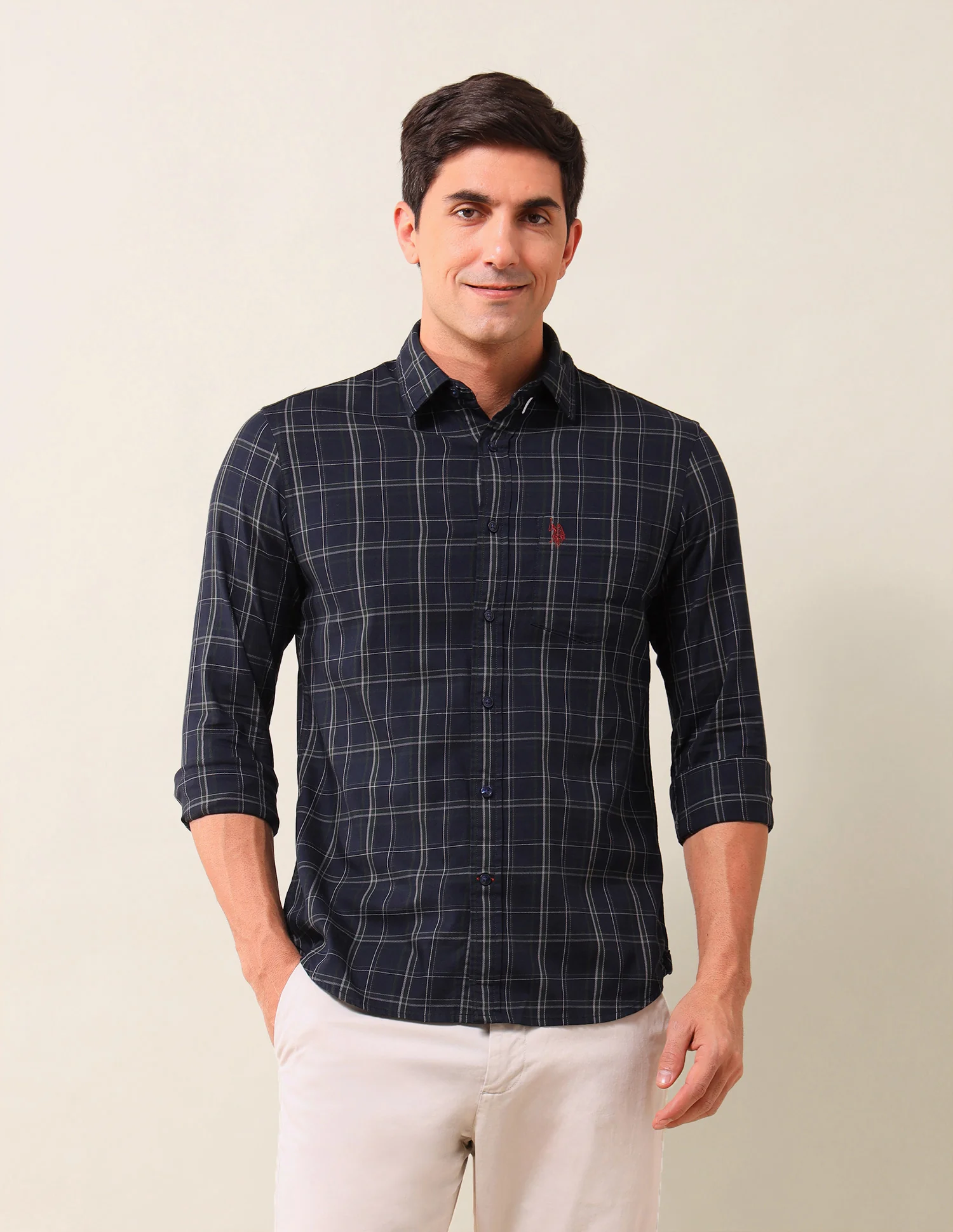 Grid Tattersall Checked Tailored Fit Shirt - Image 6