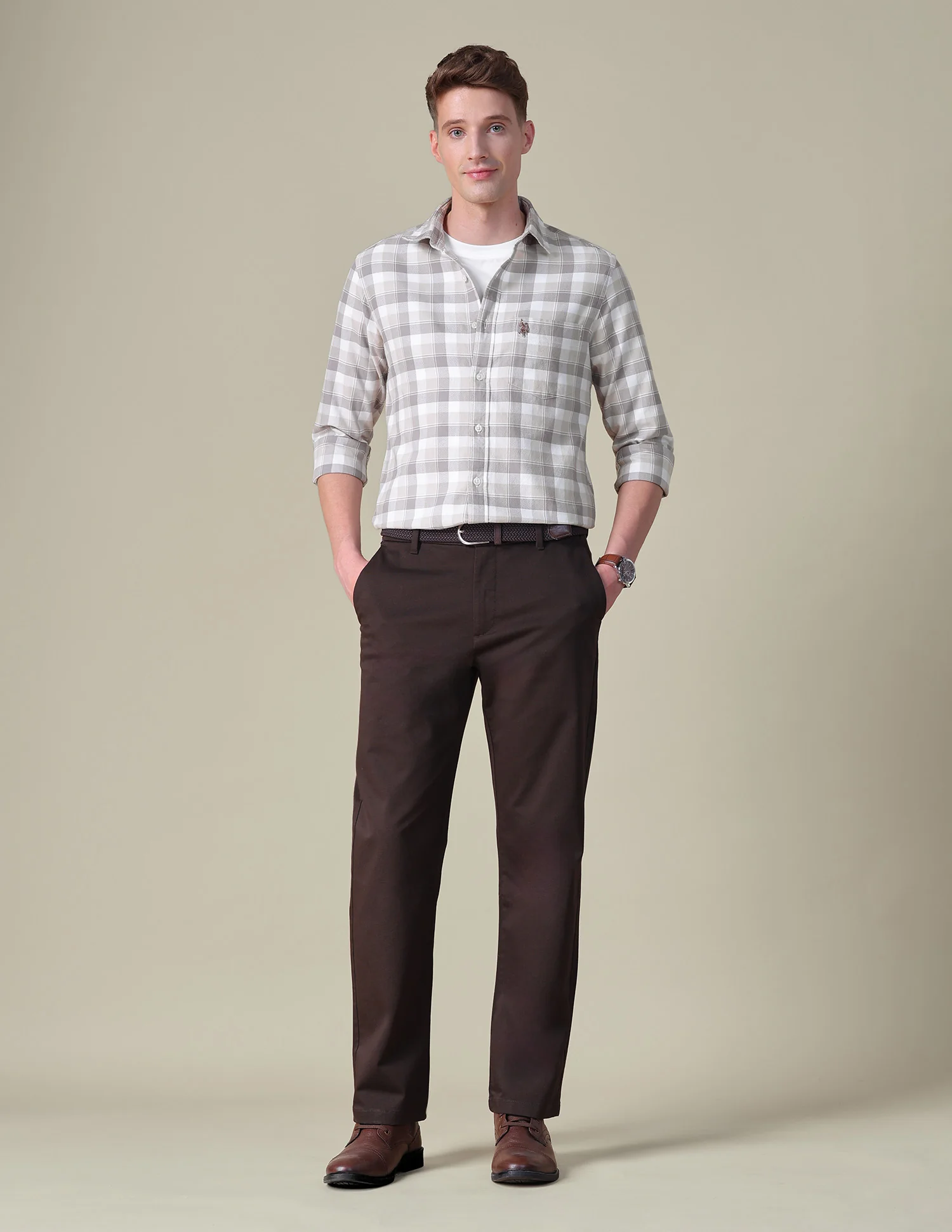Grid Tattersall Checked Tailored Fit Shirt - Image 3