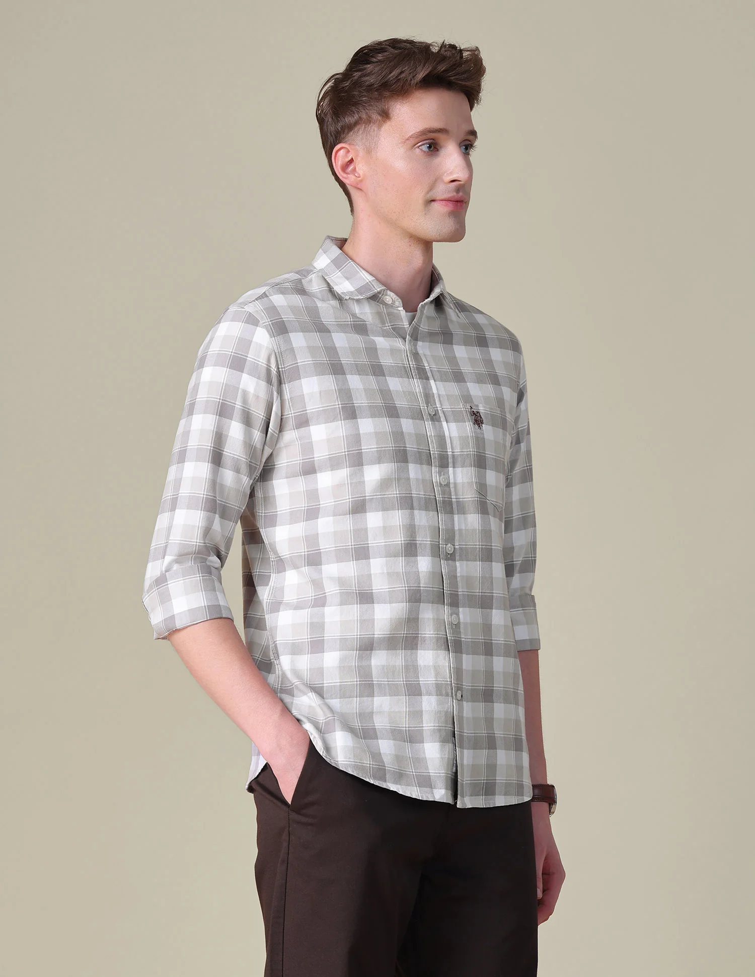 Grid Tattersall Checked Tailored Fit Shirt - Image 4