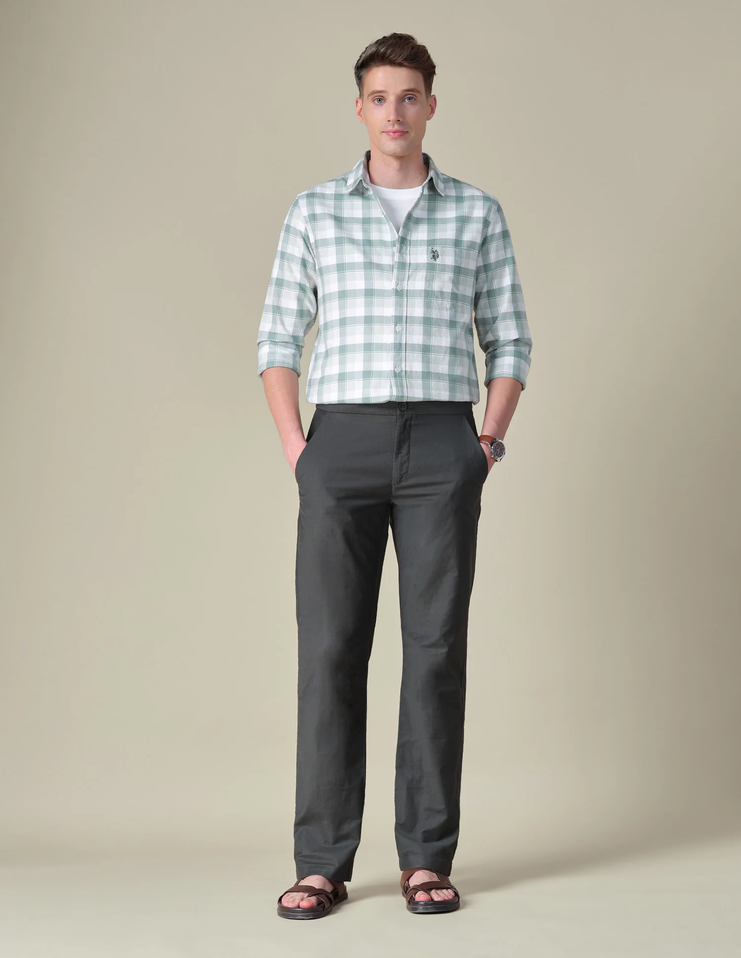 Grid Tattersall Checked Tailored Fit Shirt - Image 3