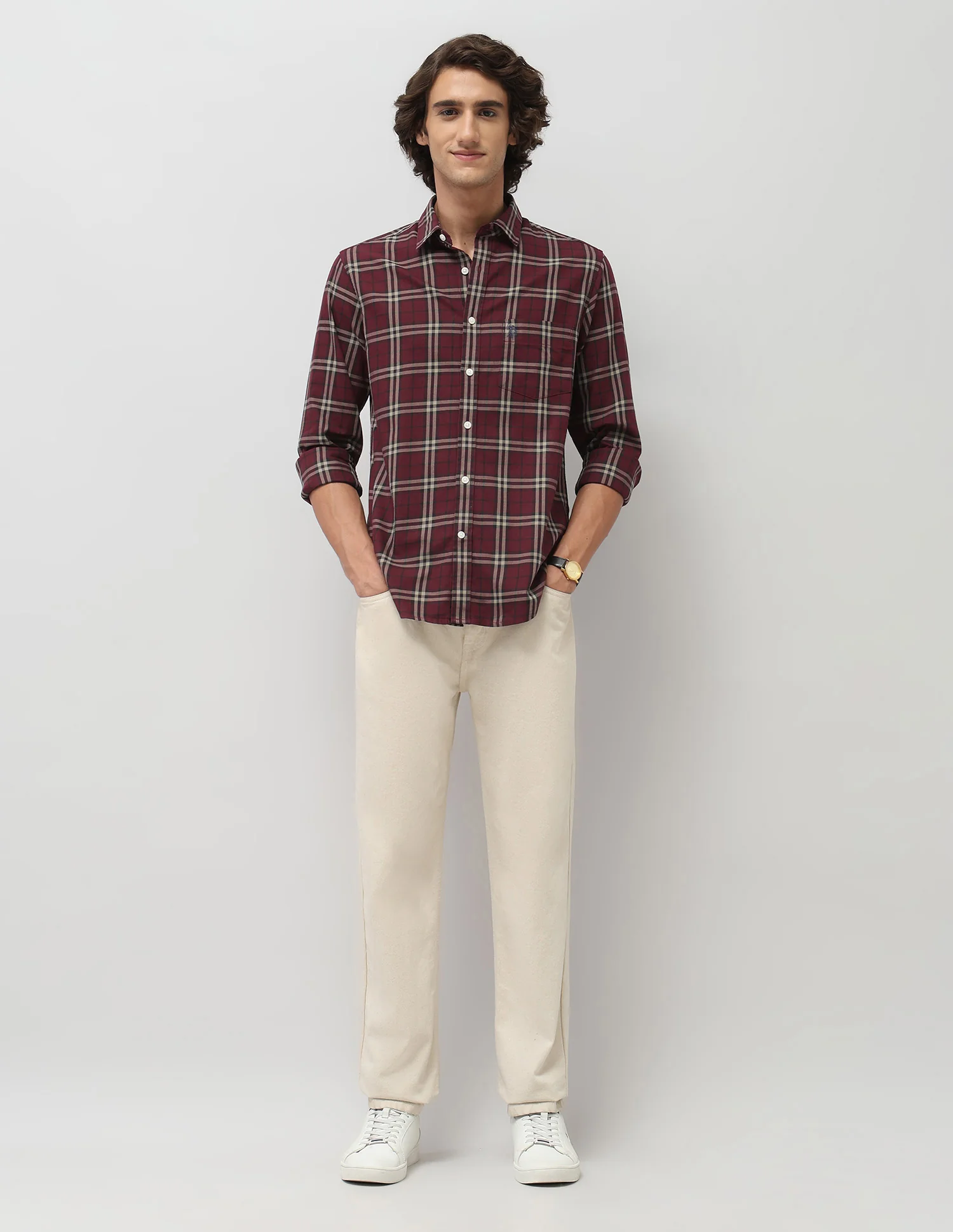Grid Tattersall Checked Tailored Fit Shirt - Image 3
