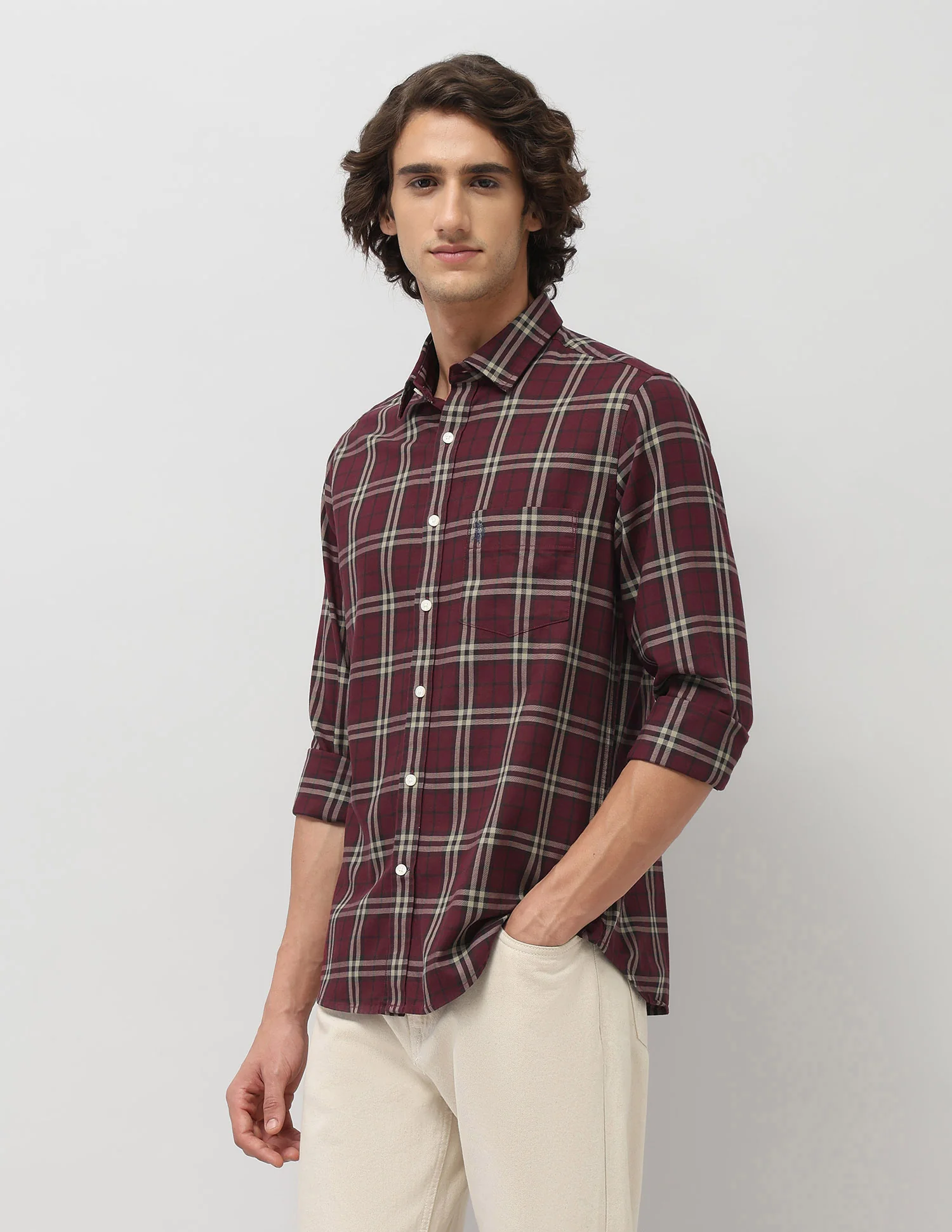 Grid Tattersall Checked Tailored Fit Shirt - Image 4