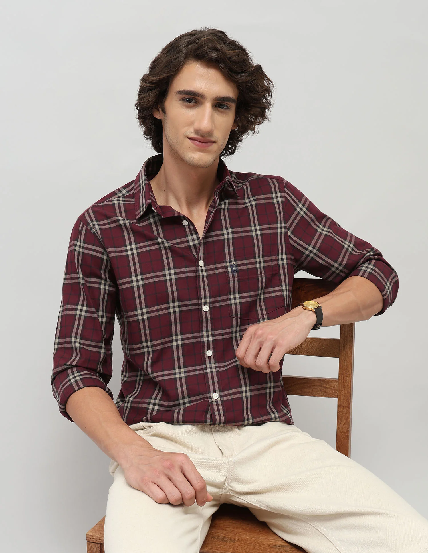 Grid Tattersall Checked Tailored Fit Shirt - Image 6