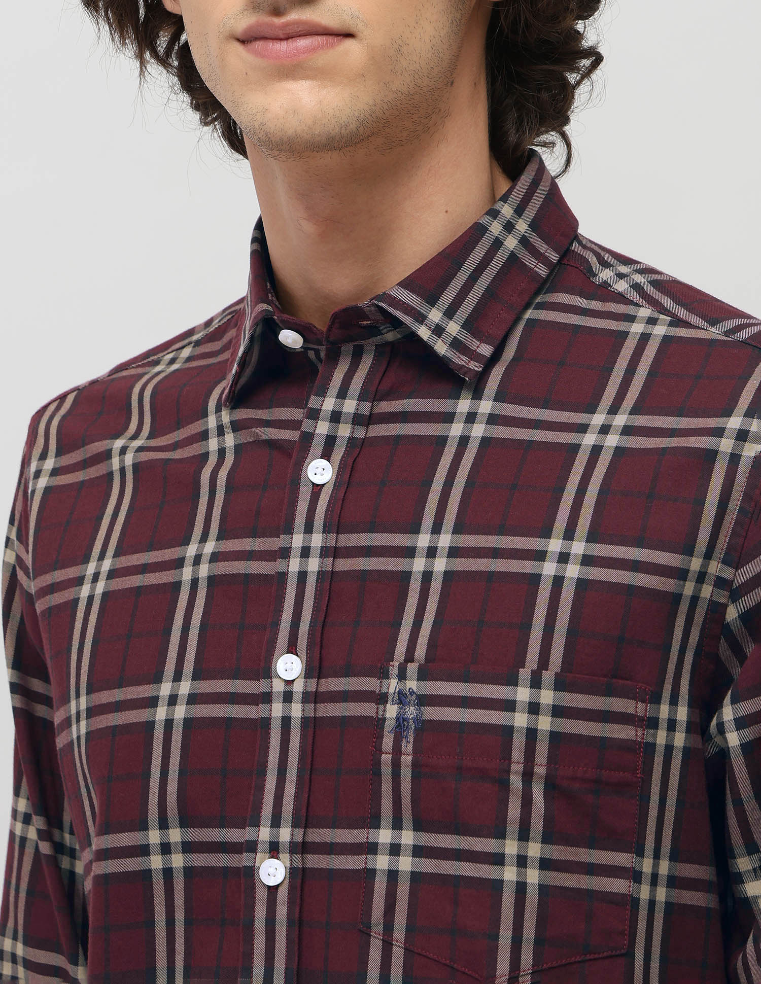 Grid Tattersall Checked Tailored Fit Shirt - Image 7