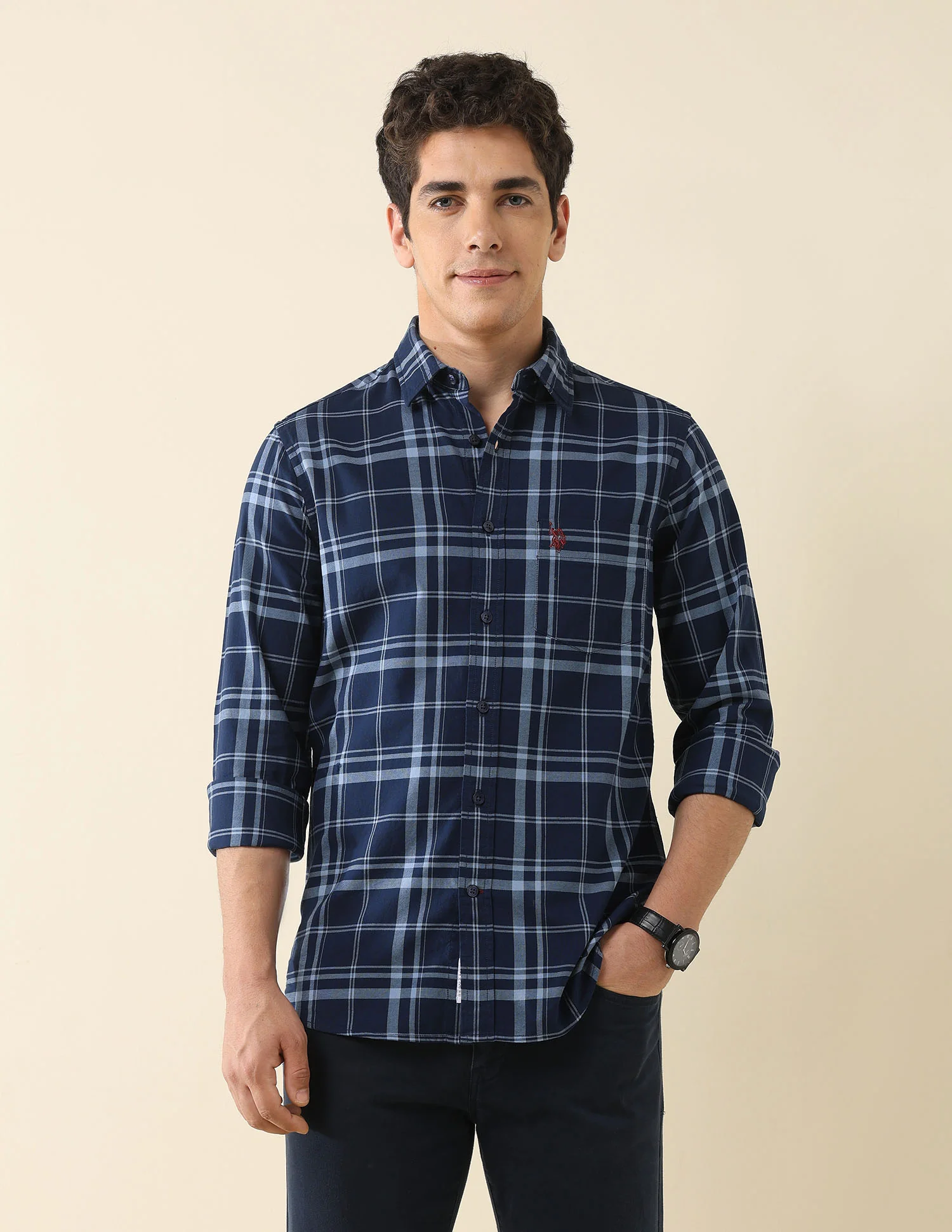 Grid Tattersall Checked Tailored Fit Shirt