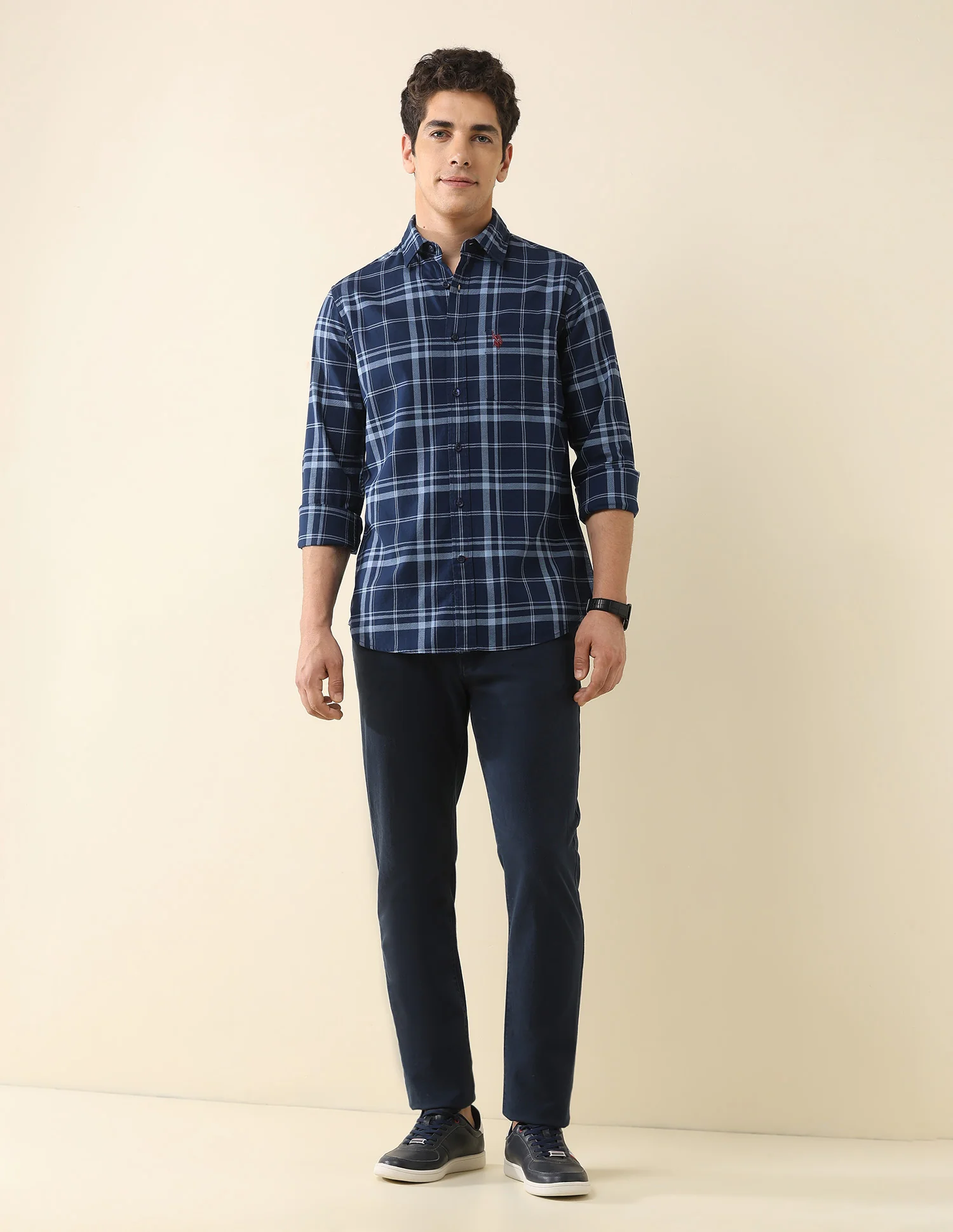 Grid Tattersall Checked Tailored Fit Shirt - Image 3