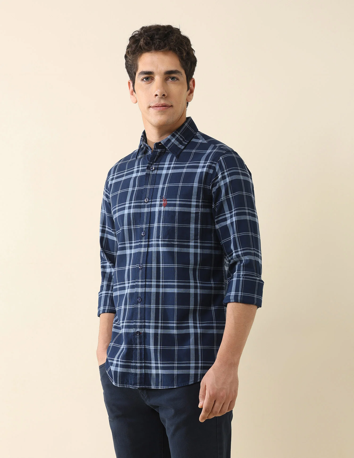 Grid Tattersall Checked Tailored Fit Shirt - Image 4
