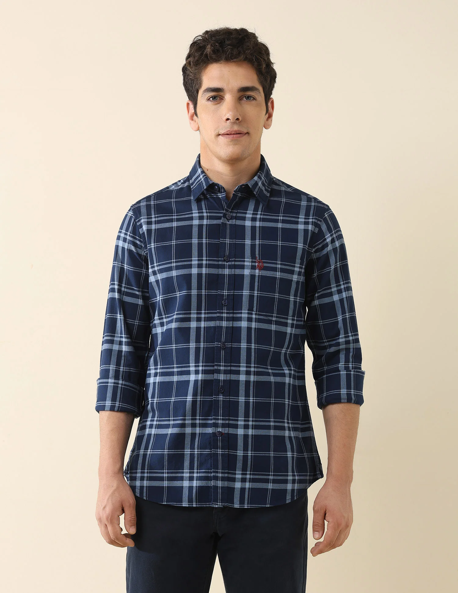 Grid Tattersall Checked Tailored Fit Shirt - Image 6