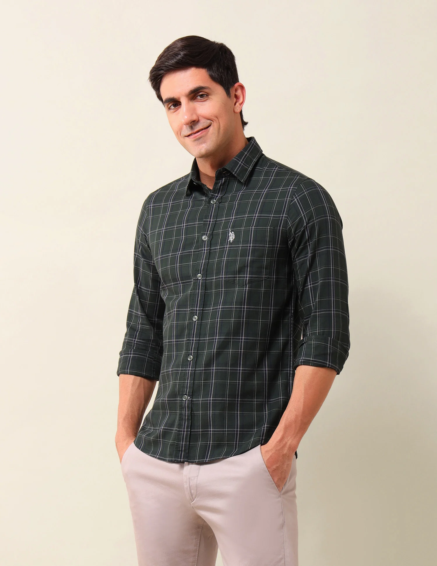 Grid Tattersall Checked Tailored Fit Shirt - Image 4