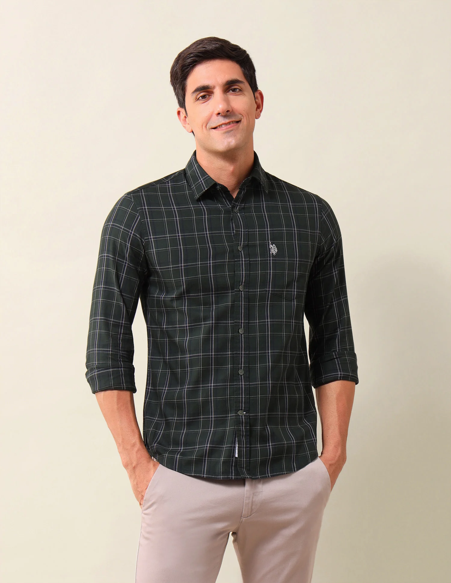 Grid Tattersall Checked Tailored Fit Shirt - Image 6